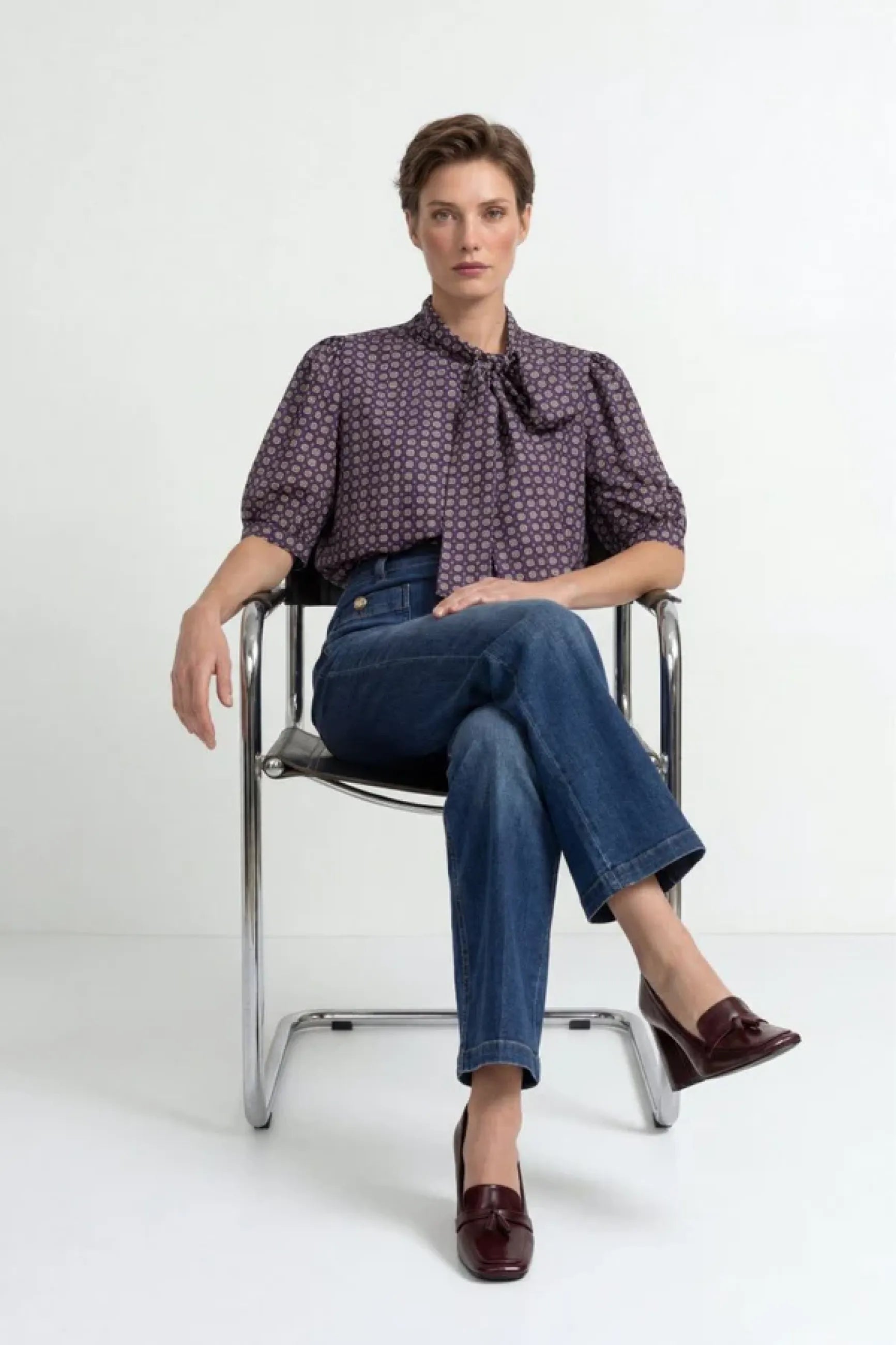 Schluppenbluse mit Dots