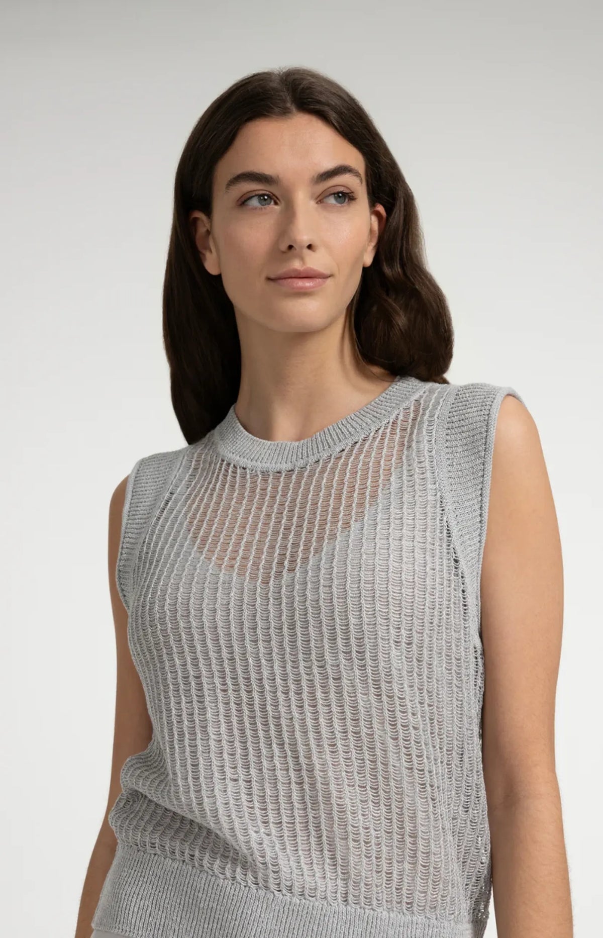 Ärmelloser Strickpullover im Lagenlook