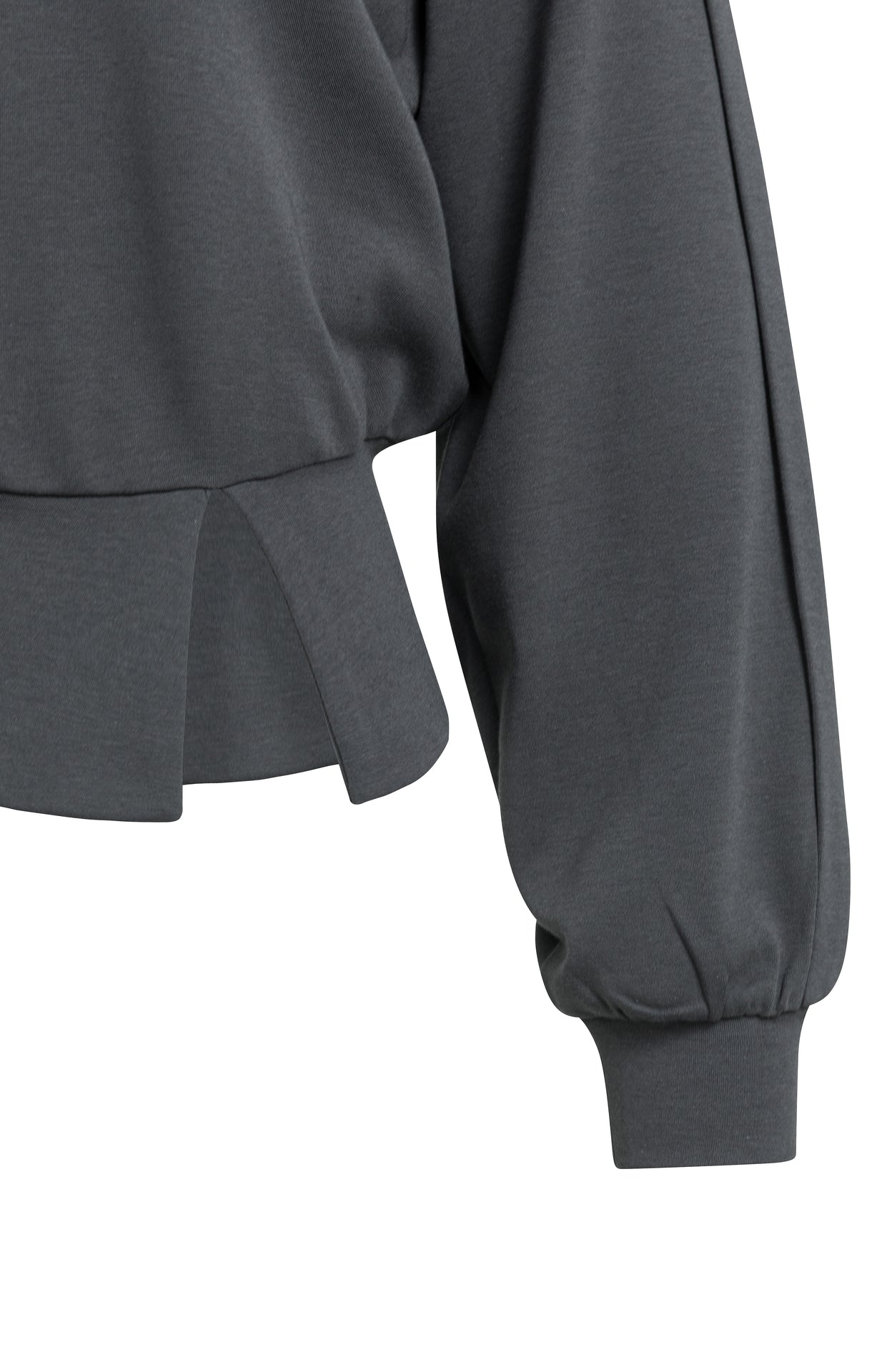 Sweatshirt mit engem Saum und Faltdetail