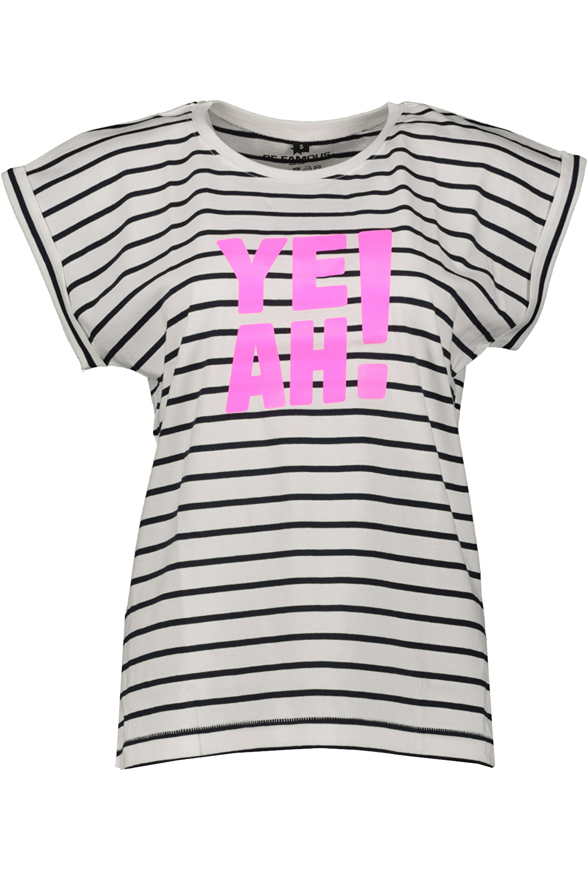 be famous T-Shirts White/Navy - Fluo Pink