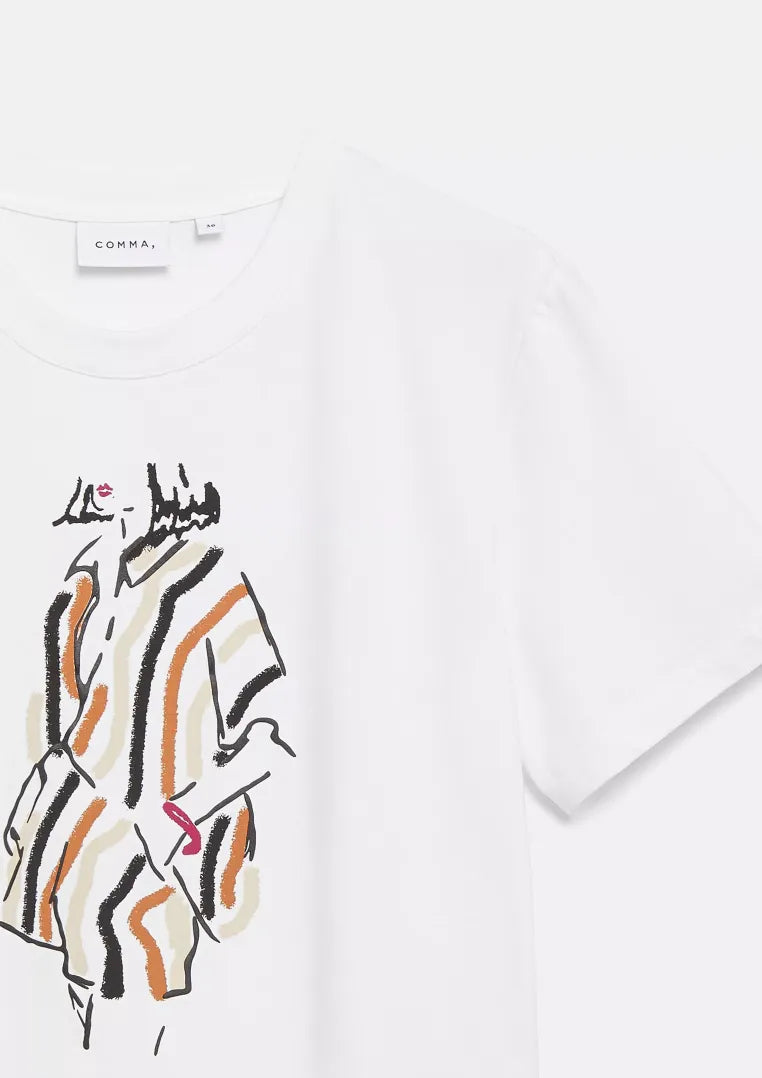 T-Shirt mit Artwork-Print
