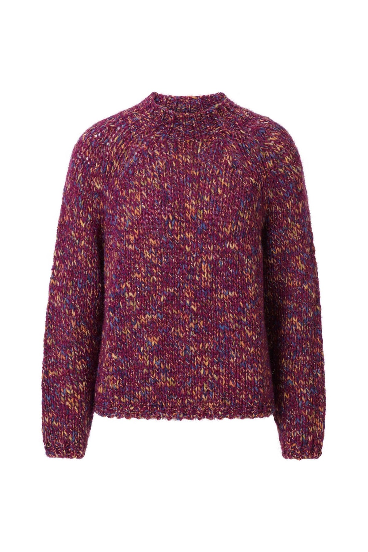 Grobstrick-Pullover in Melange-Optik