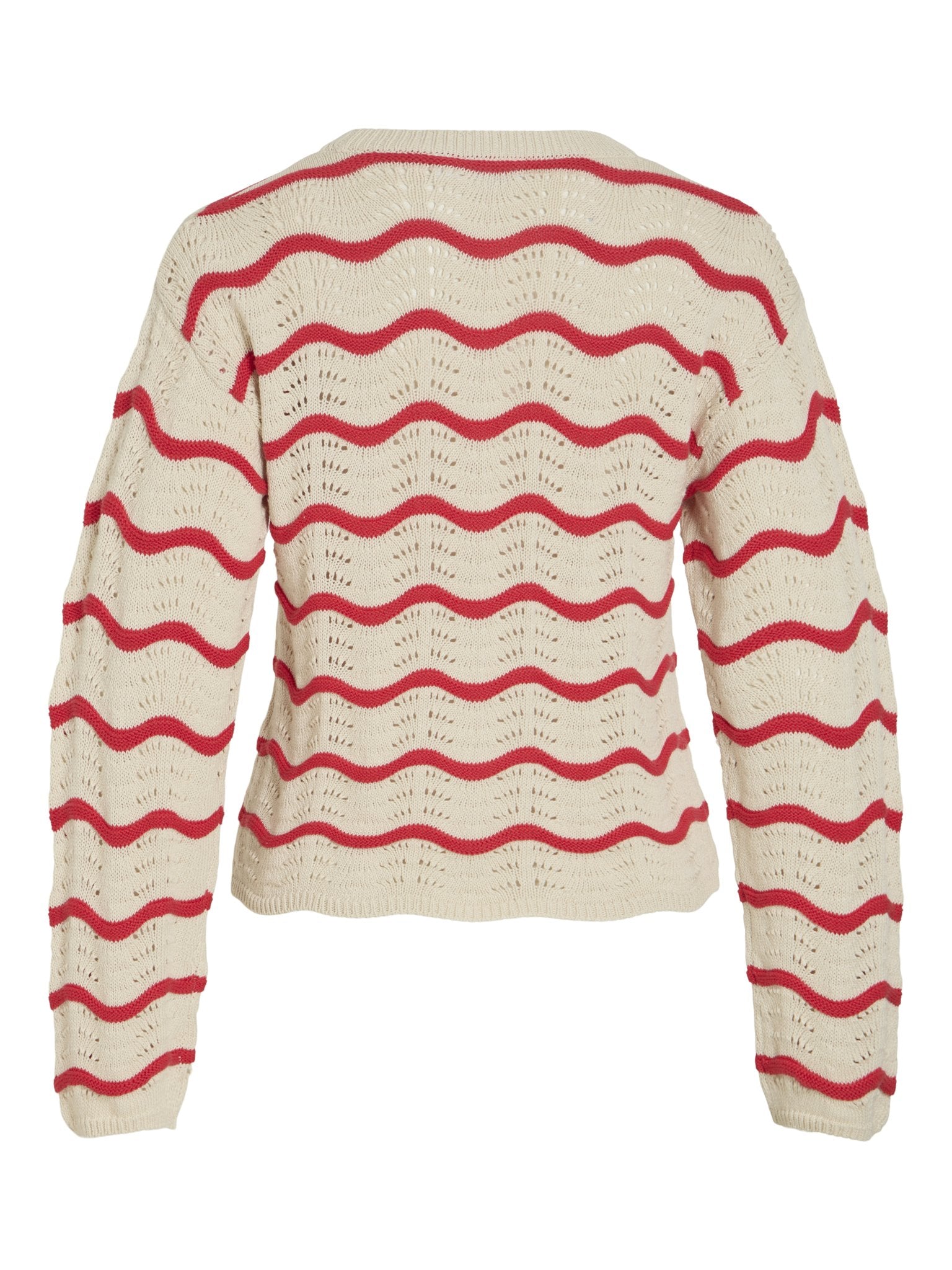 VILA Strickpullover Birch/W. Festival Flower