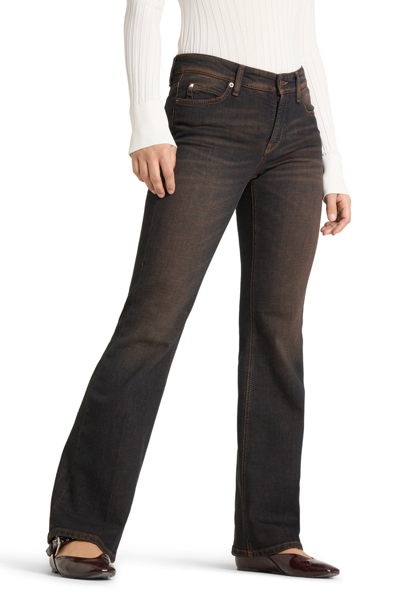 Cambio Flared Leg Cross Brown Overdyed