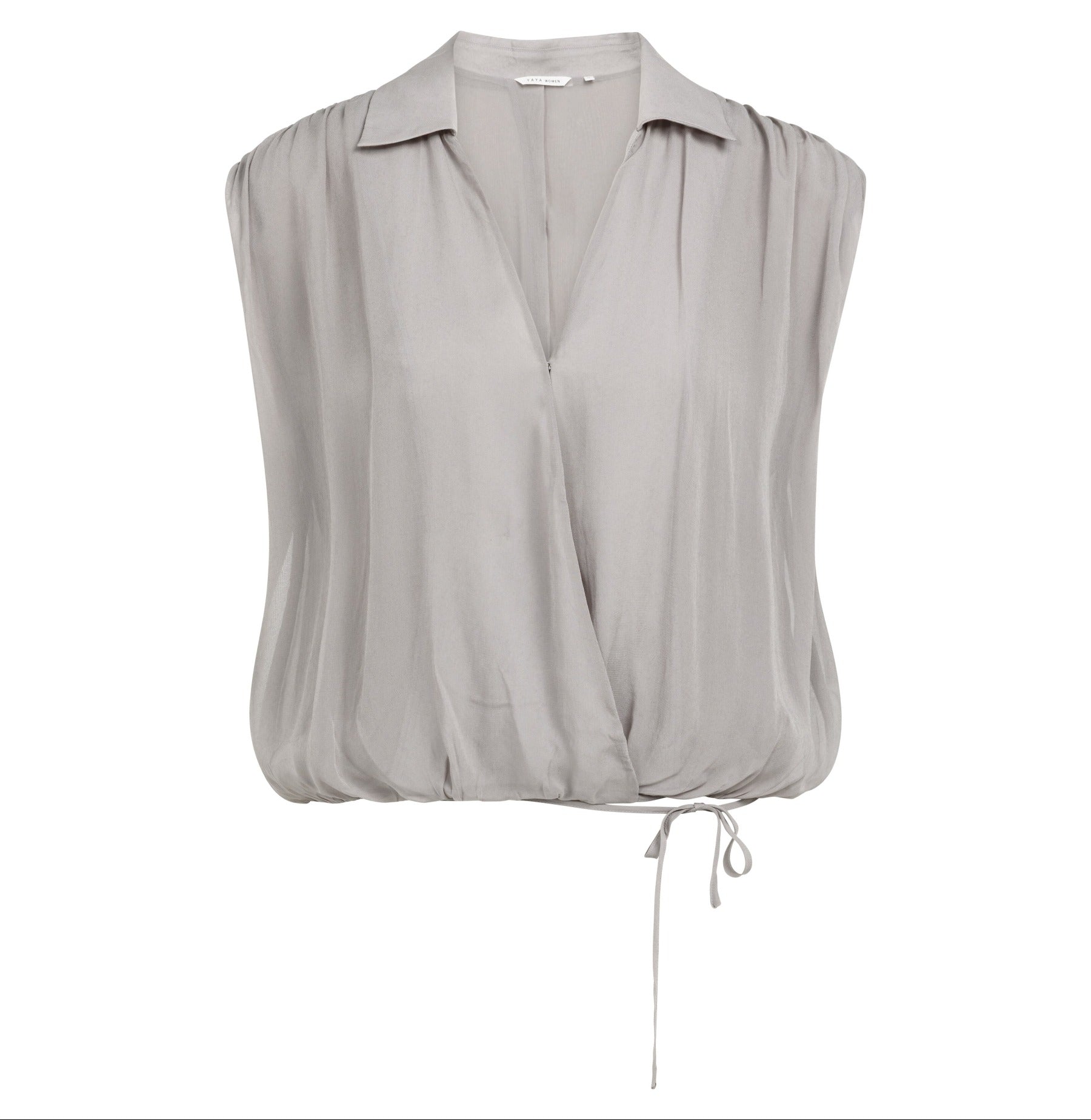 Ärmellose Bluse in Wickeloptik