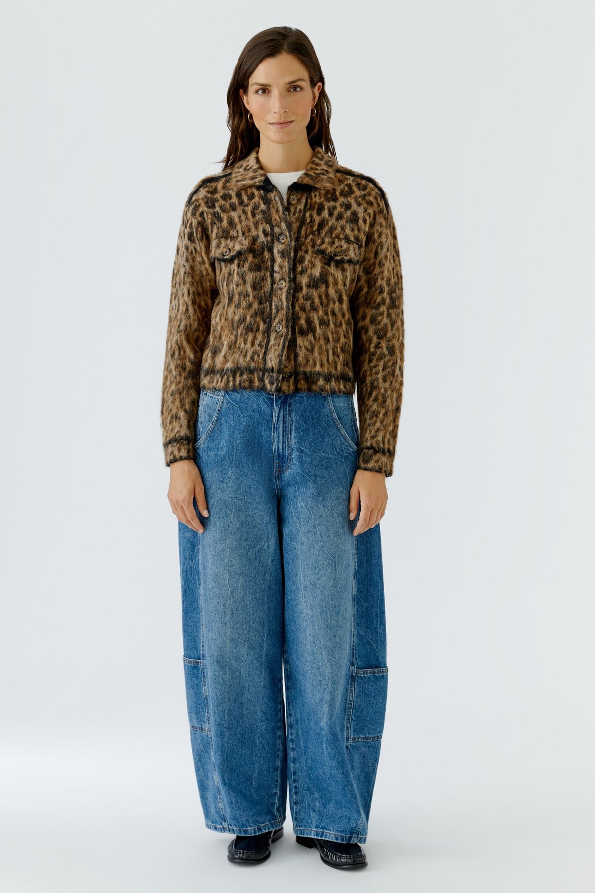 Strickjacke mit Leo-Muster