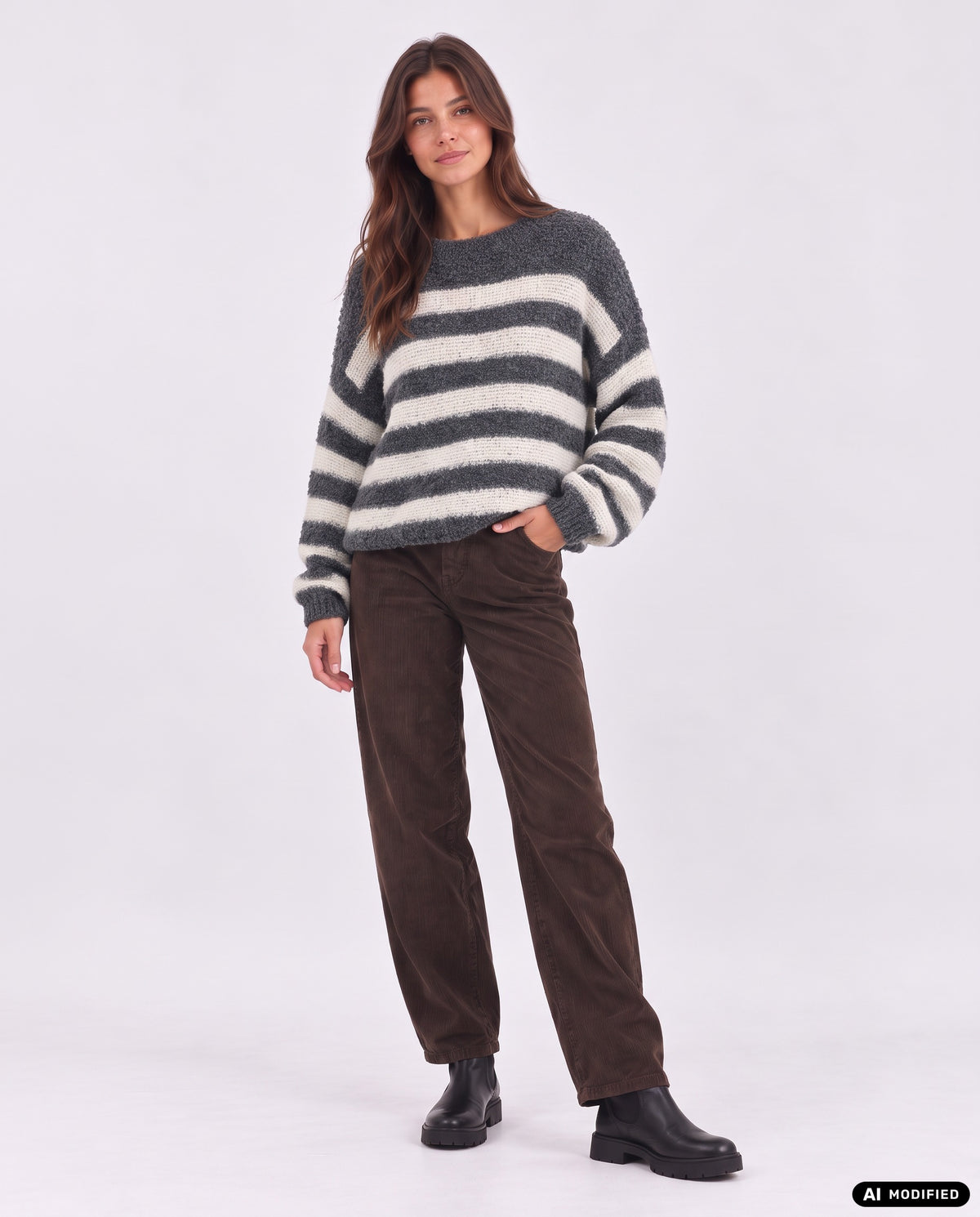 Strickpullover mit Streifen