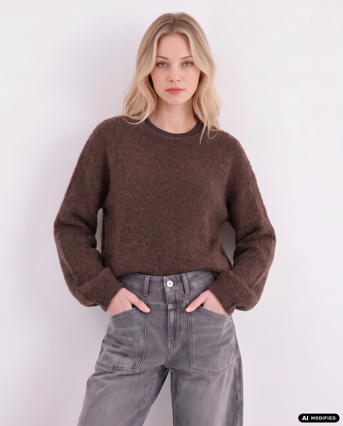 Strickpullover mit Rundhalsausschnitt
