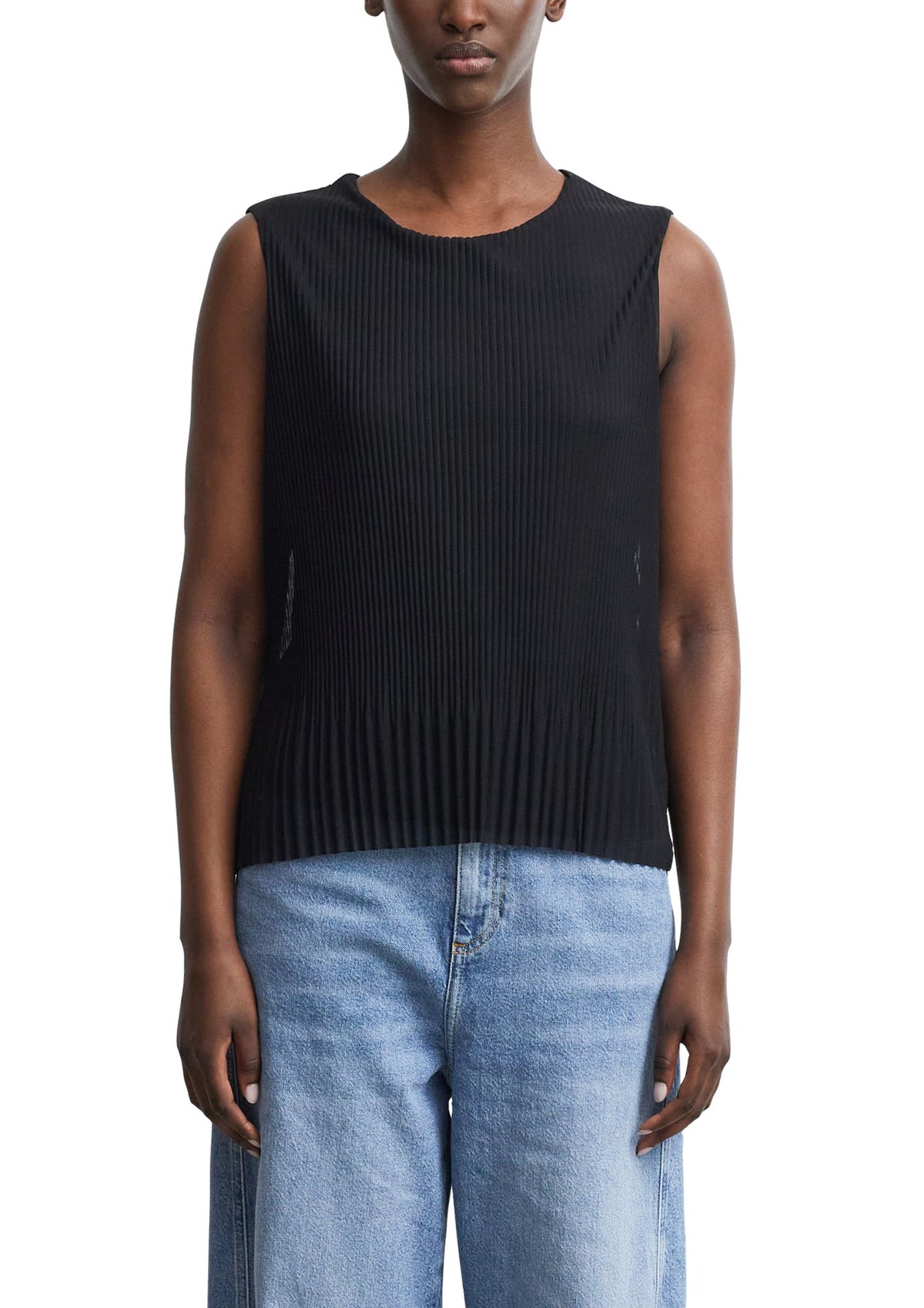 Plissiertes Mesh Top