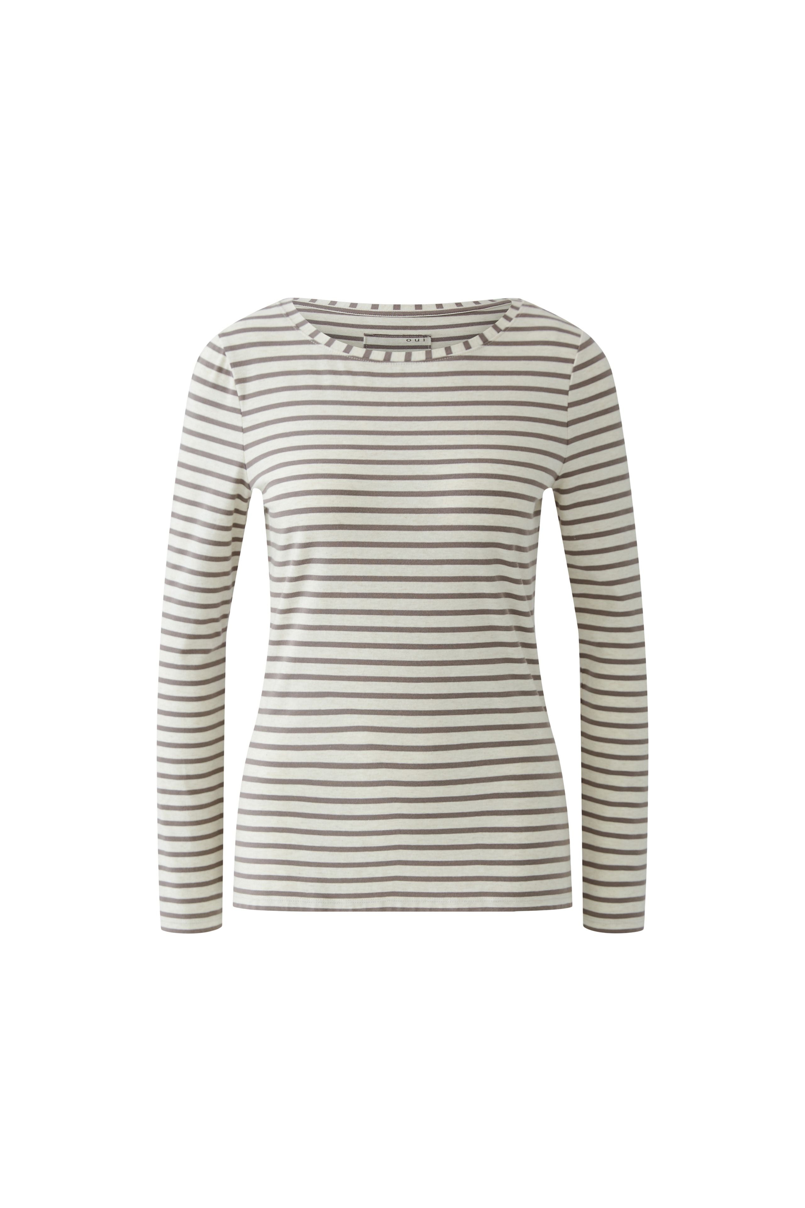 Oui Longsleeve Dk Brown Offwhite