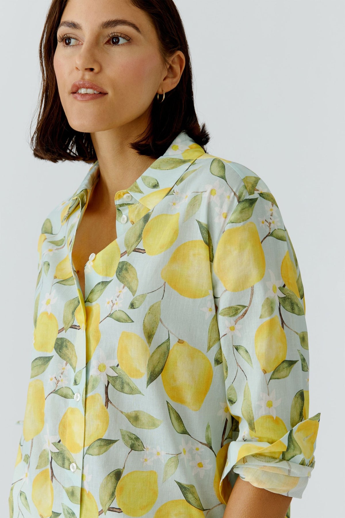 Bluse mit Zitronenprint