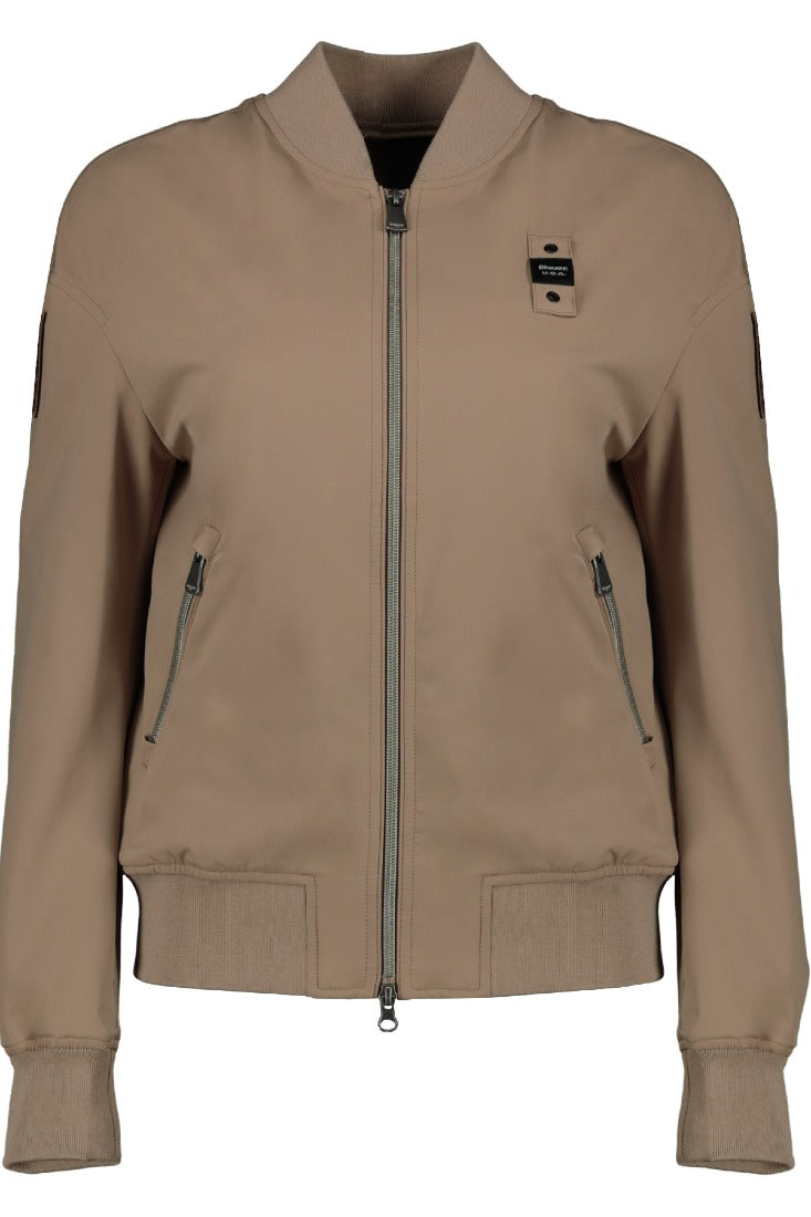 Blauer Bomberjacken Beige Naturale