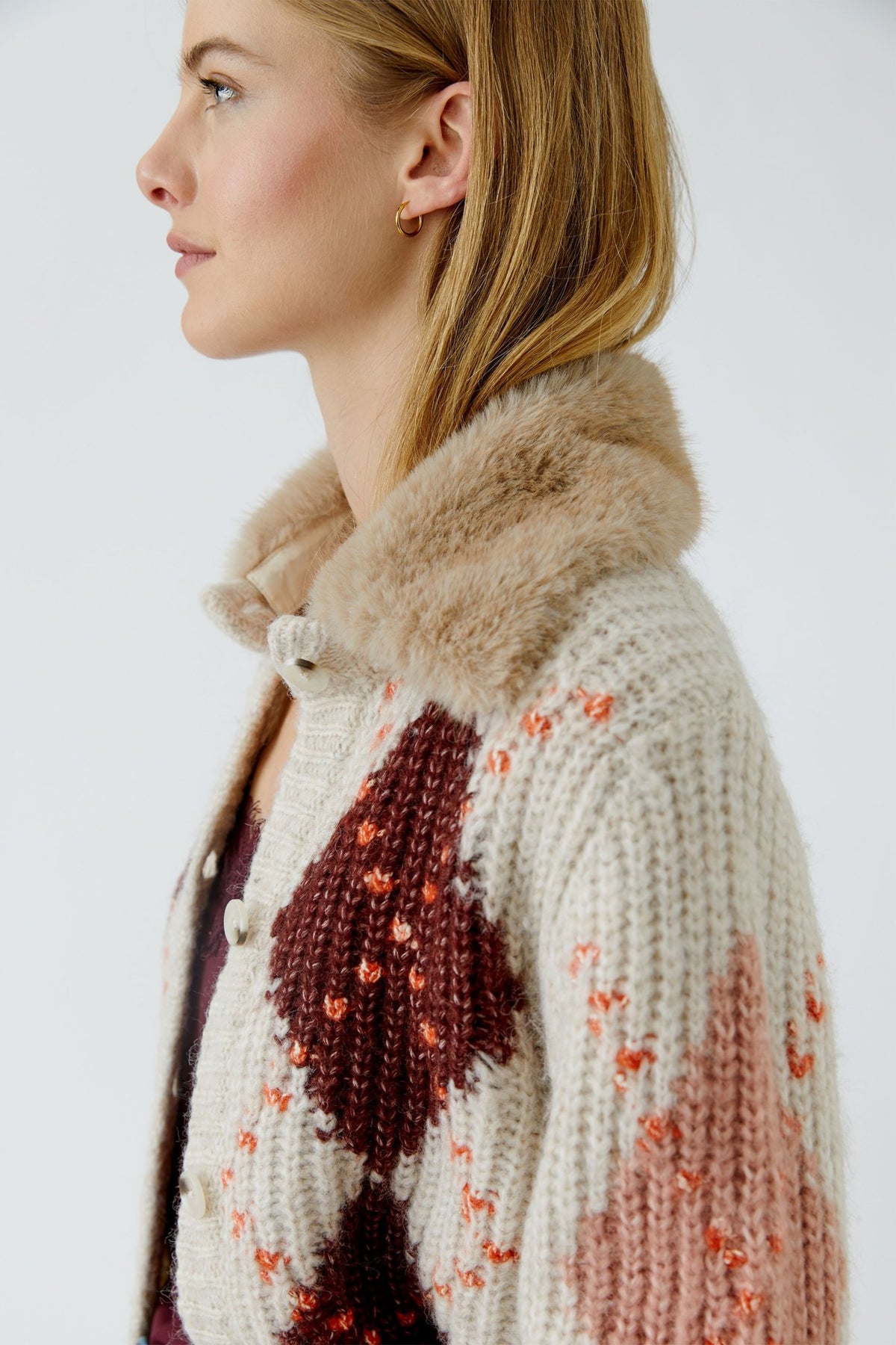 Strickjacke mit Argyle-Muster
