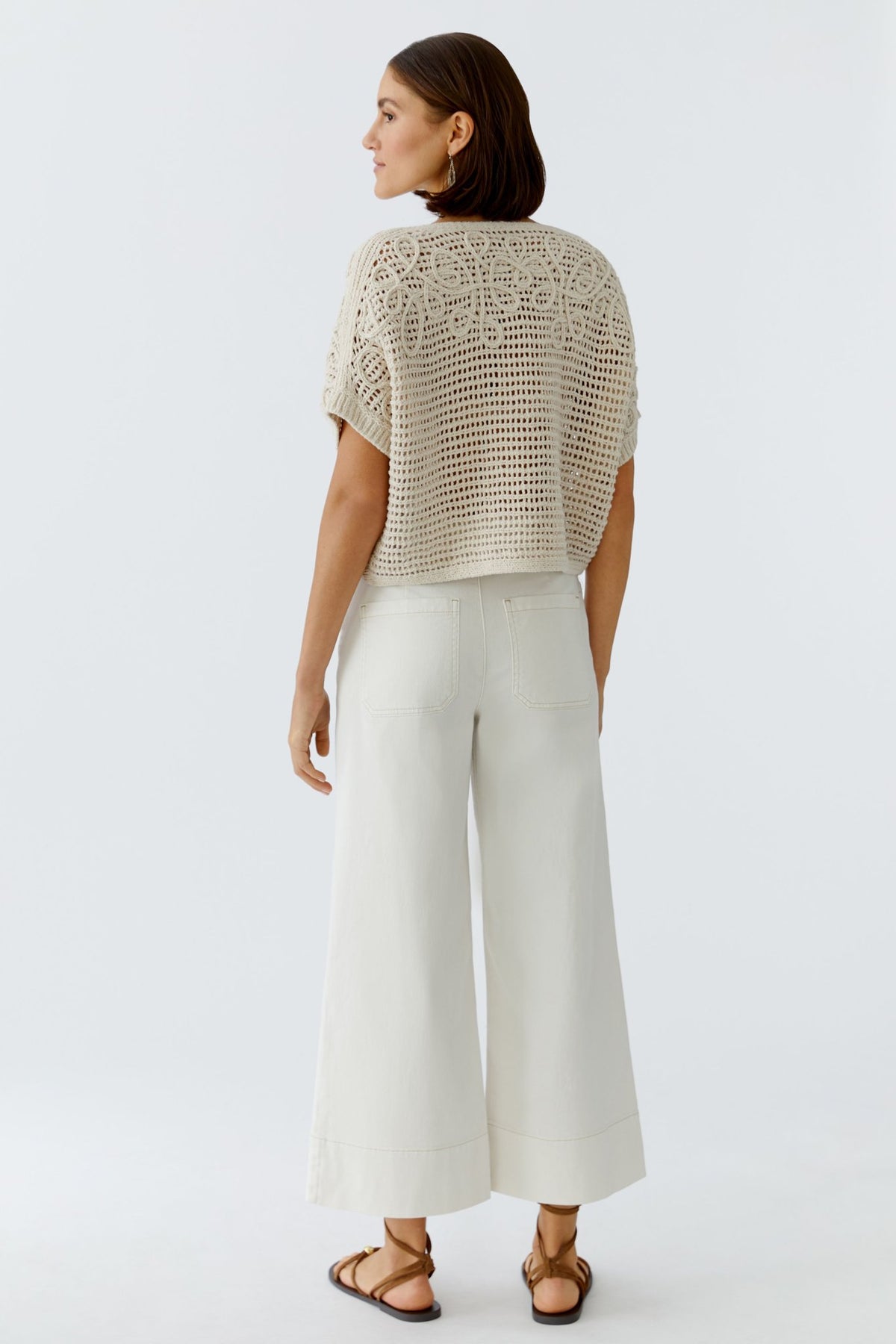 Oui Strickpullover Biscuit