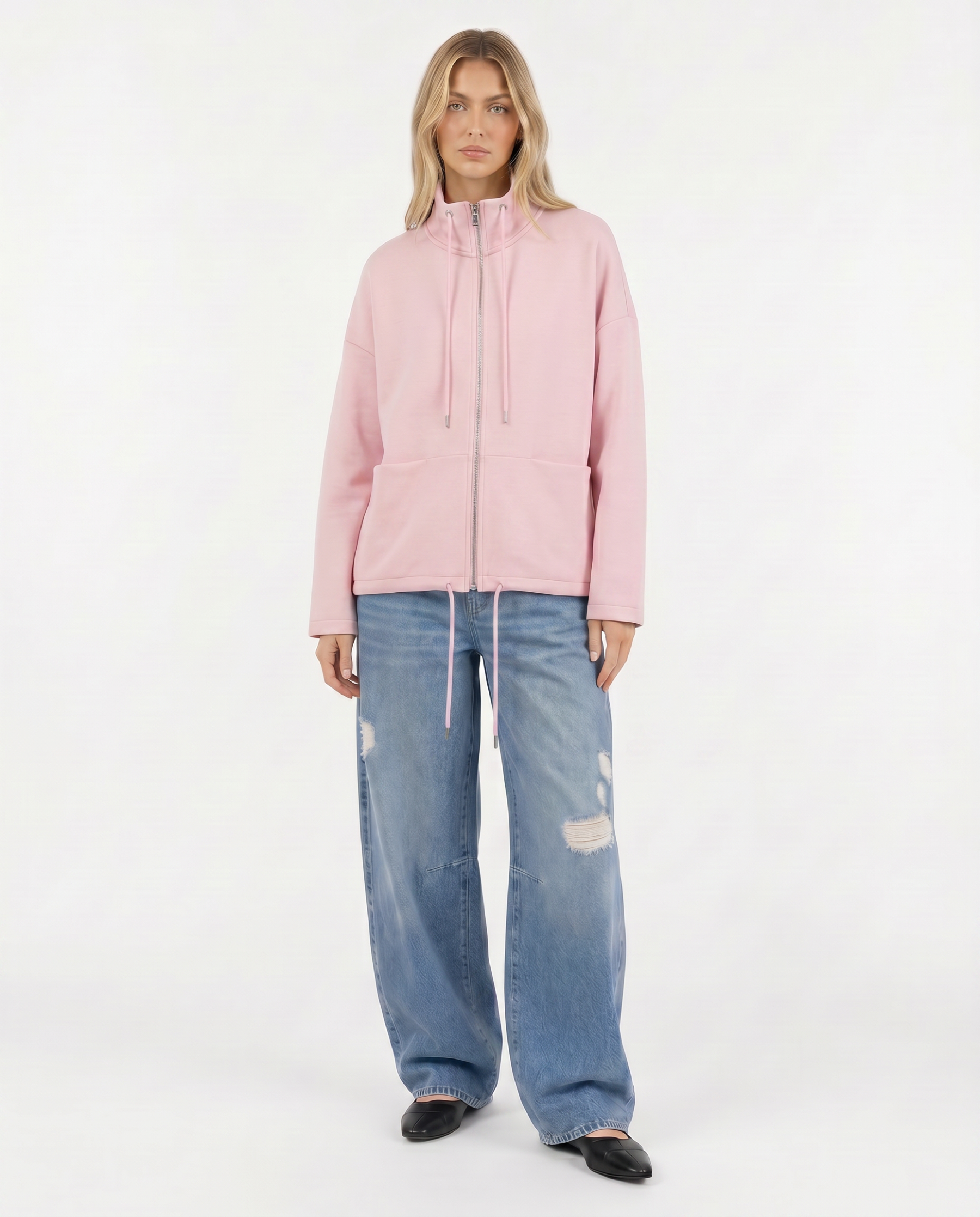 Sweatjacke mit Stehkragen