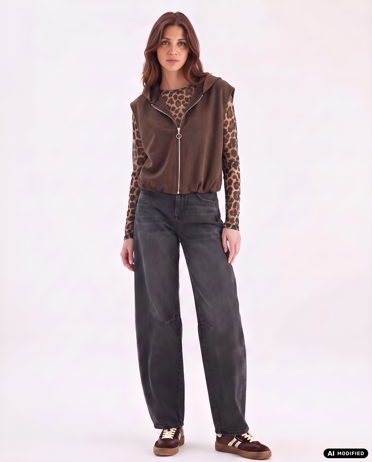 Longsleeve mit Leo-Muster