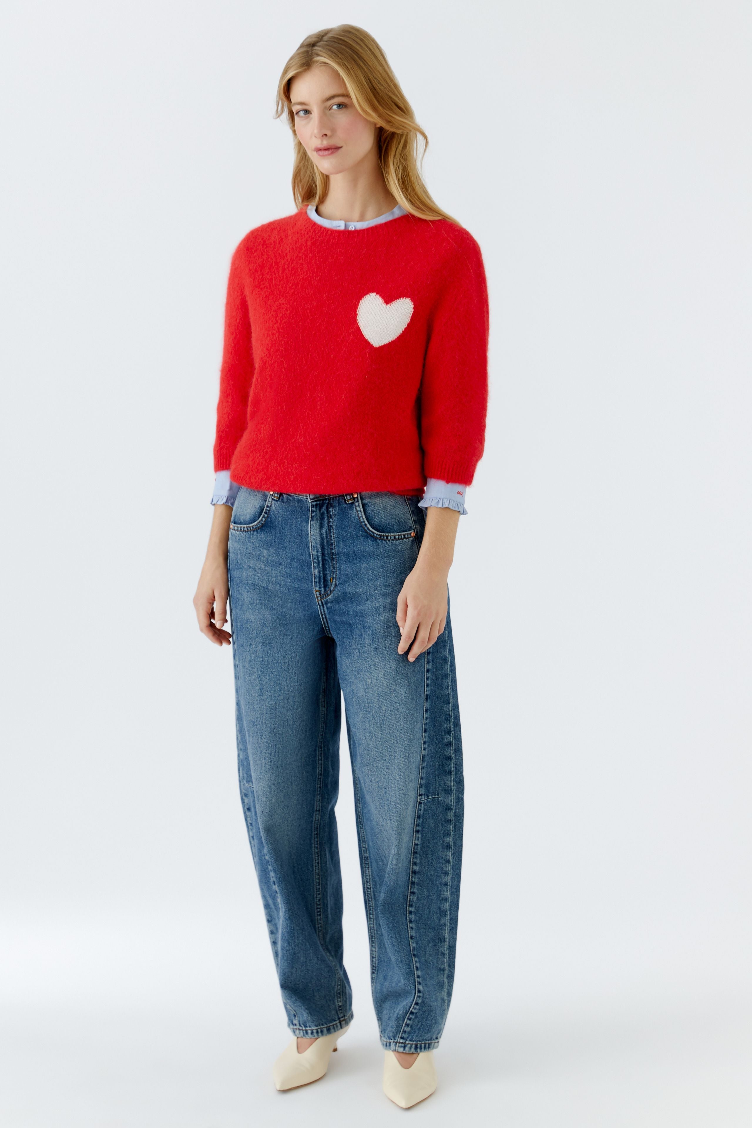 Oui Strickpullover High Risk Red