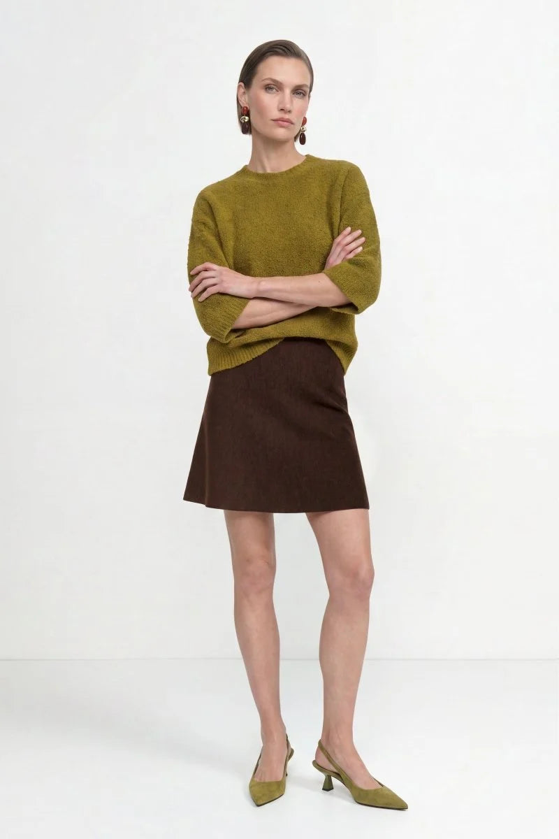 Bouclé-Pullover mit Halbarm