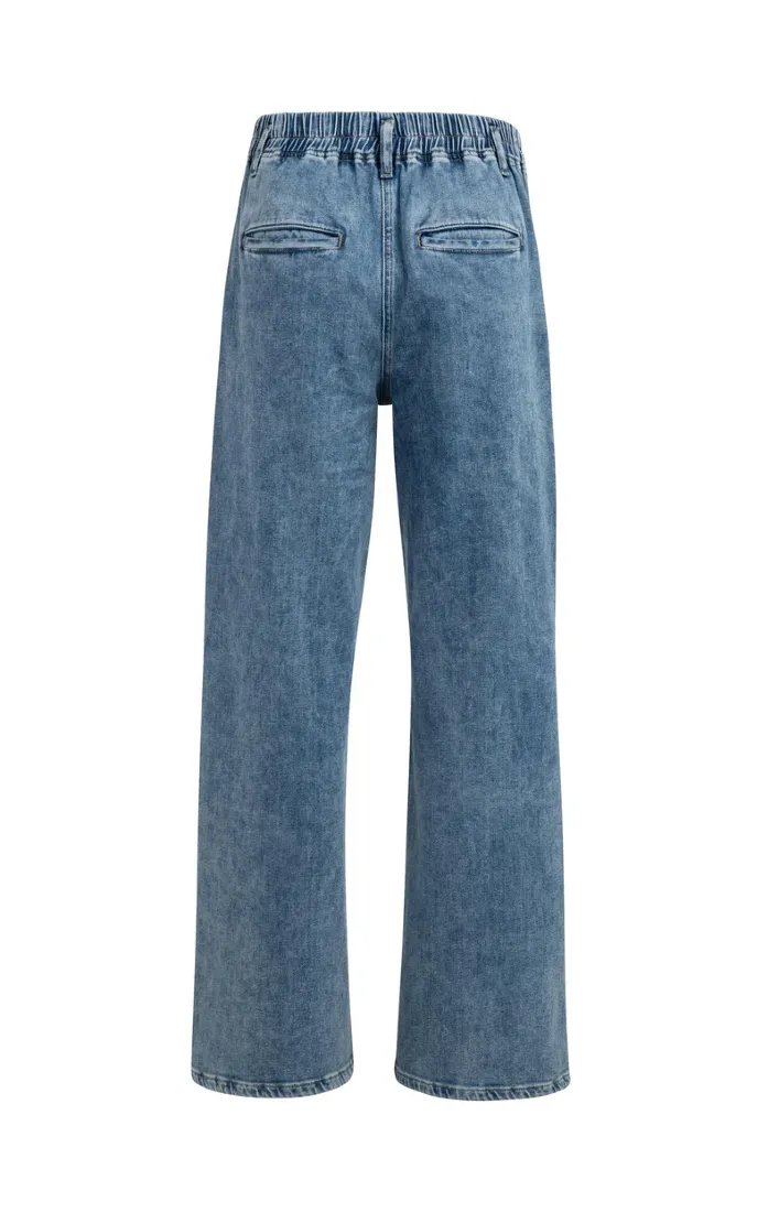 Jeans in lockerer Passform mit Tunnelzug im Bund