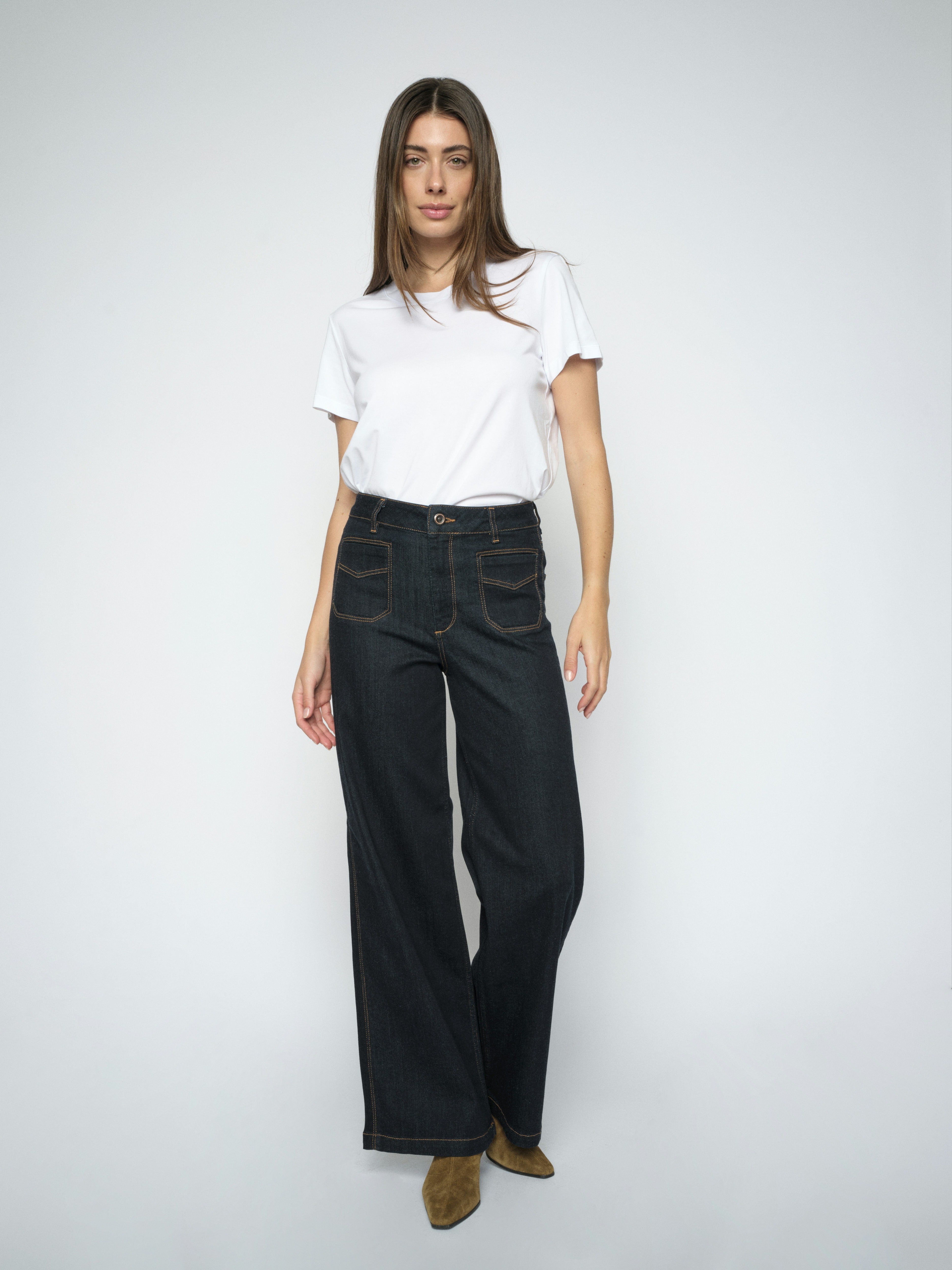 Mos Mosh Straight Leg Dark Blue