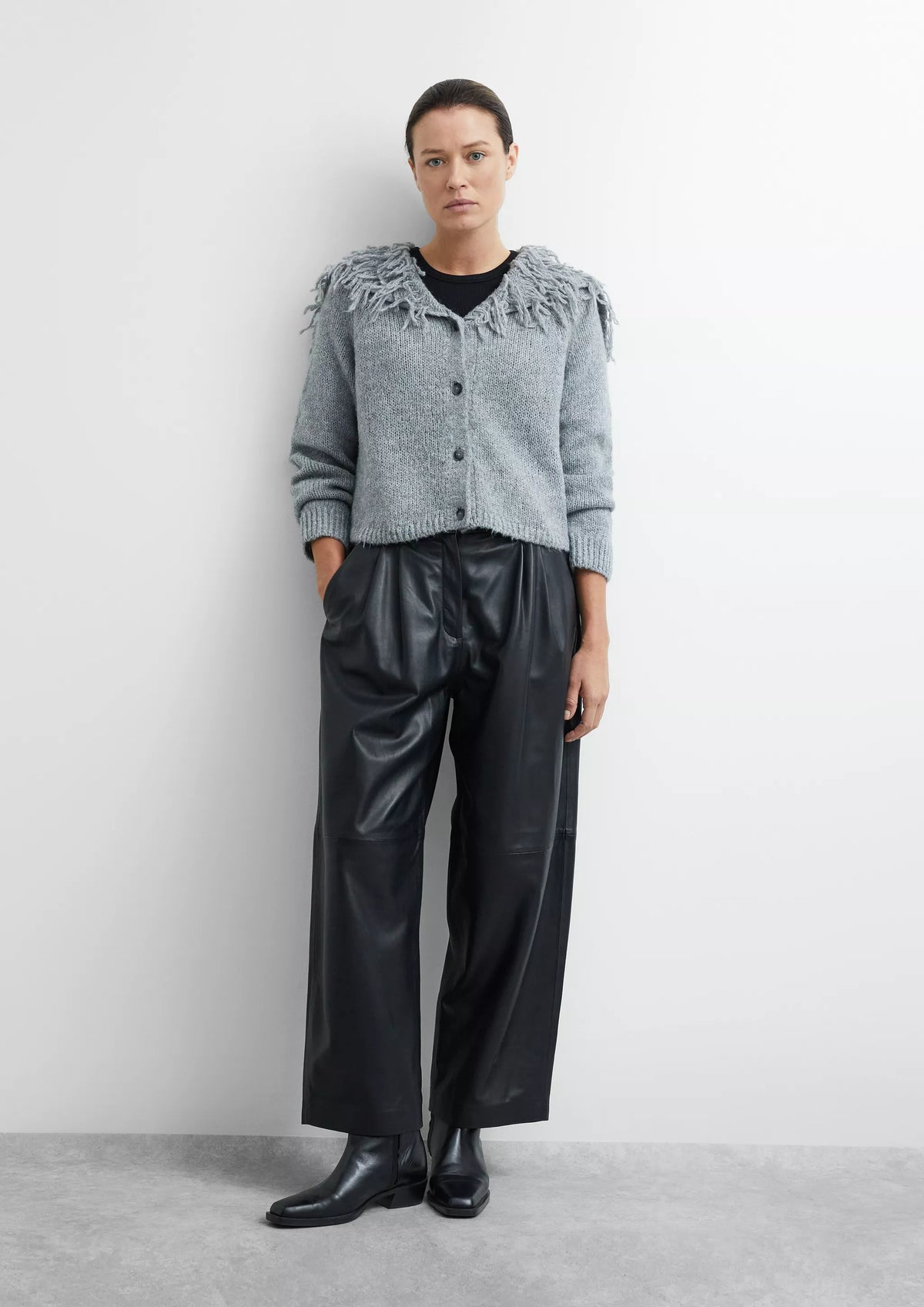 Comma Strickjacken Grey/Black
