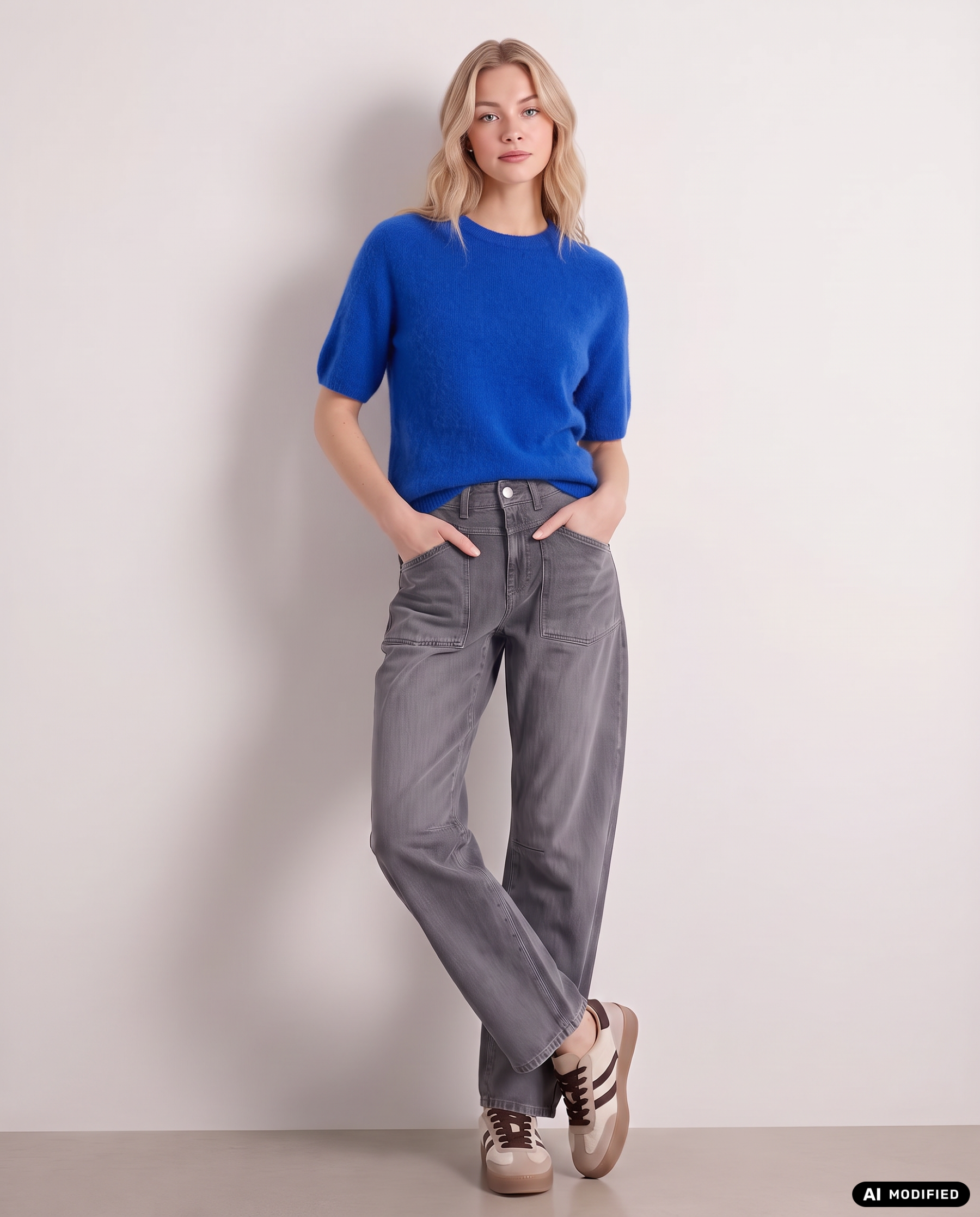 Goose Flash Strickpullover Blau