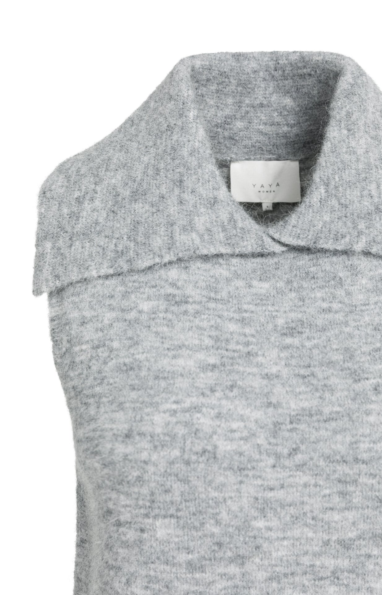 Ärmelloser Strickpullover mit Kragen