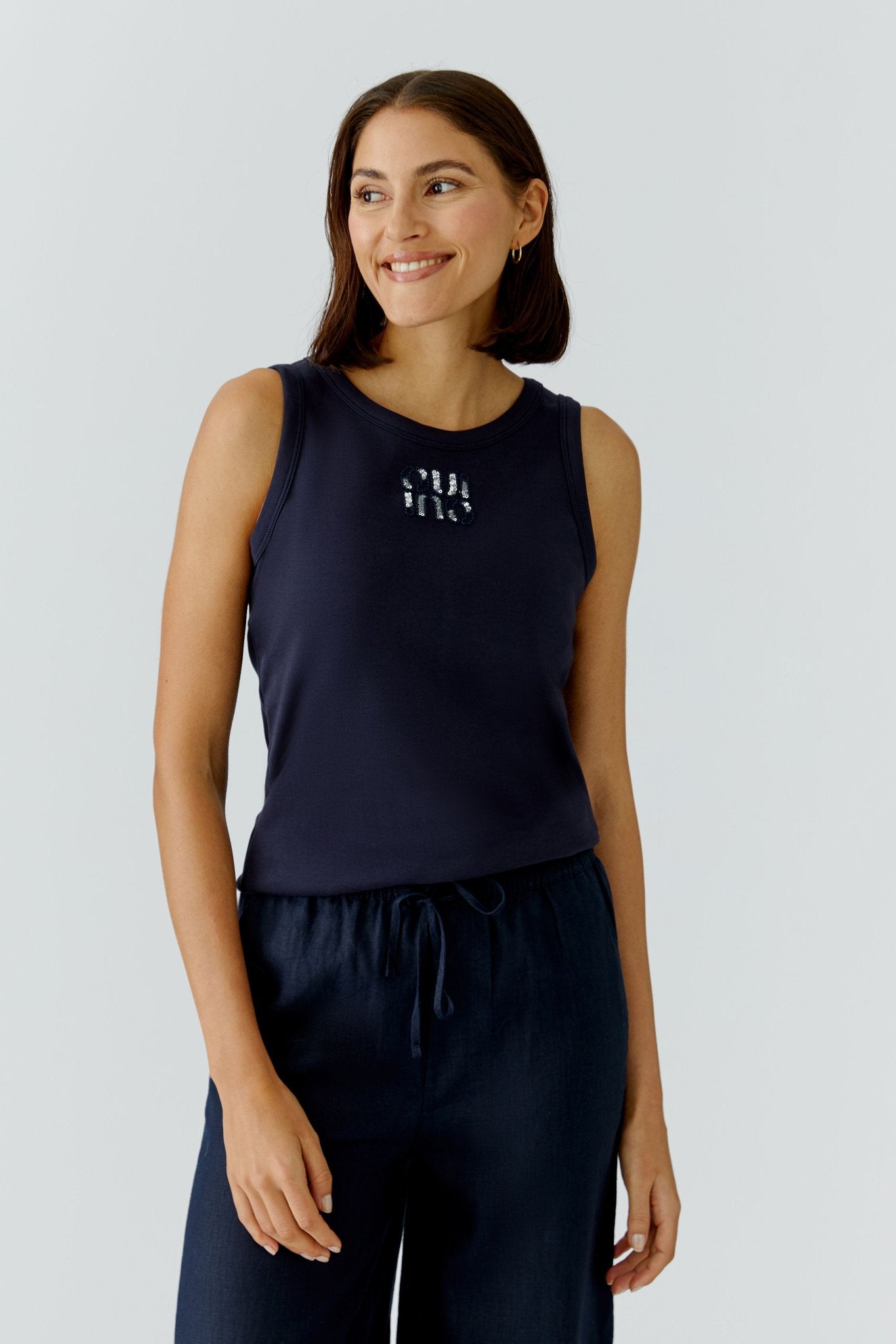 Tanktop mit Logo-Applikation