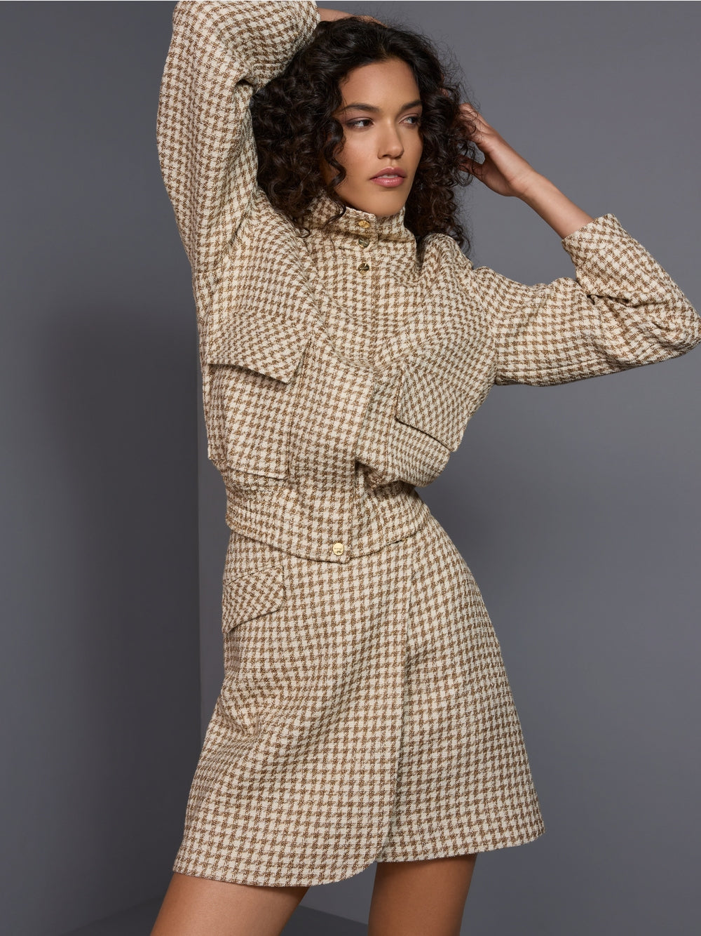 Blousonjacke mit Hahnentritt