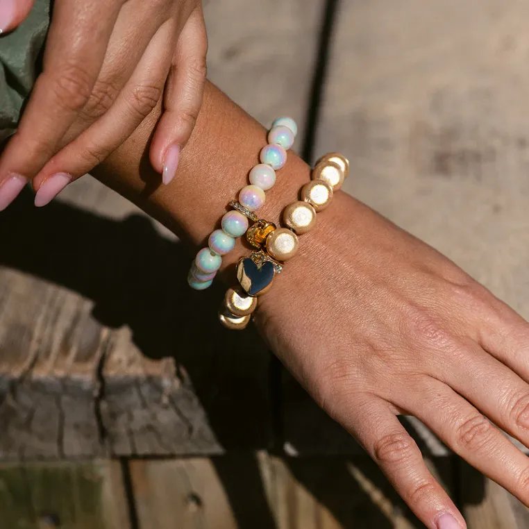Perlenarmband Champagner Glow mit Herz
