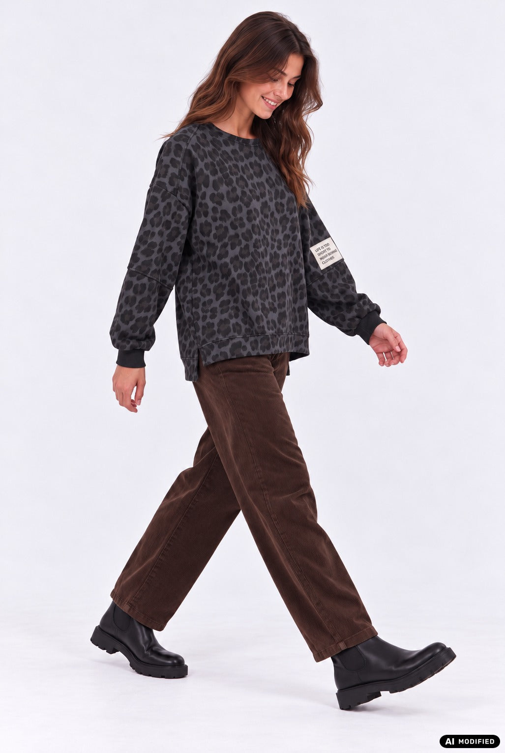 Sweatshirt mit Leo-Print