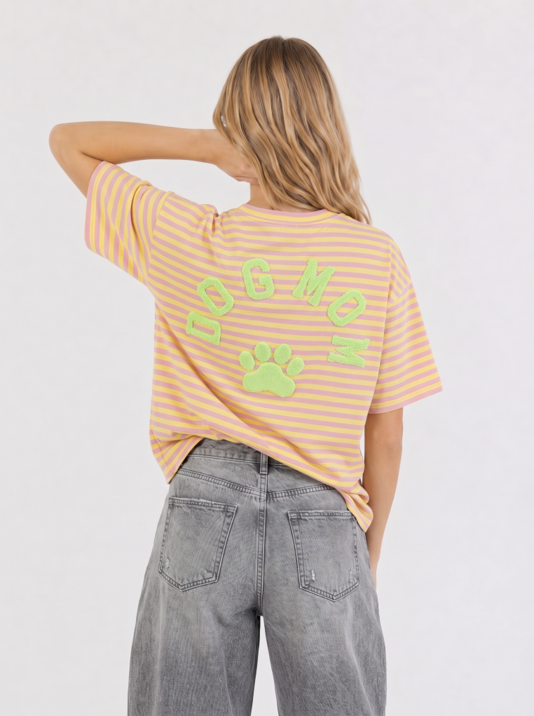 T-Shirt mit Streifen "Dogmum"