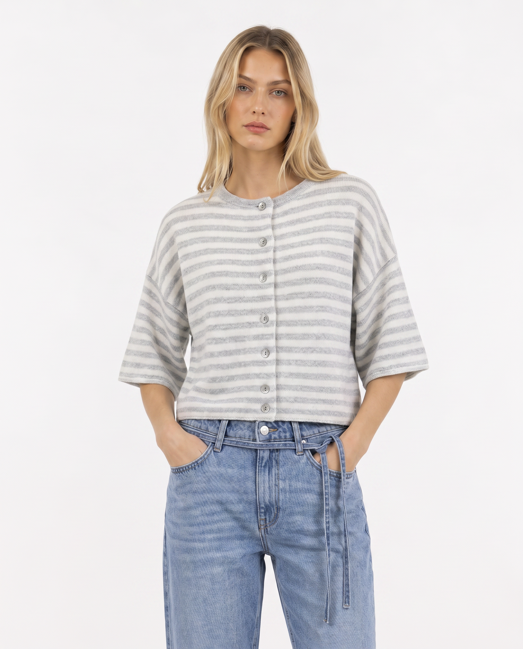 Strickjacke mit Streifen