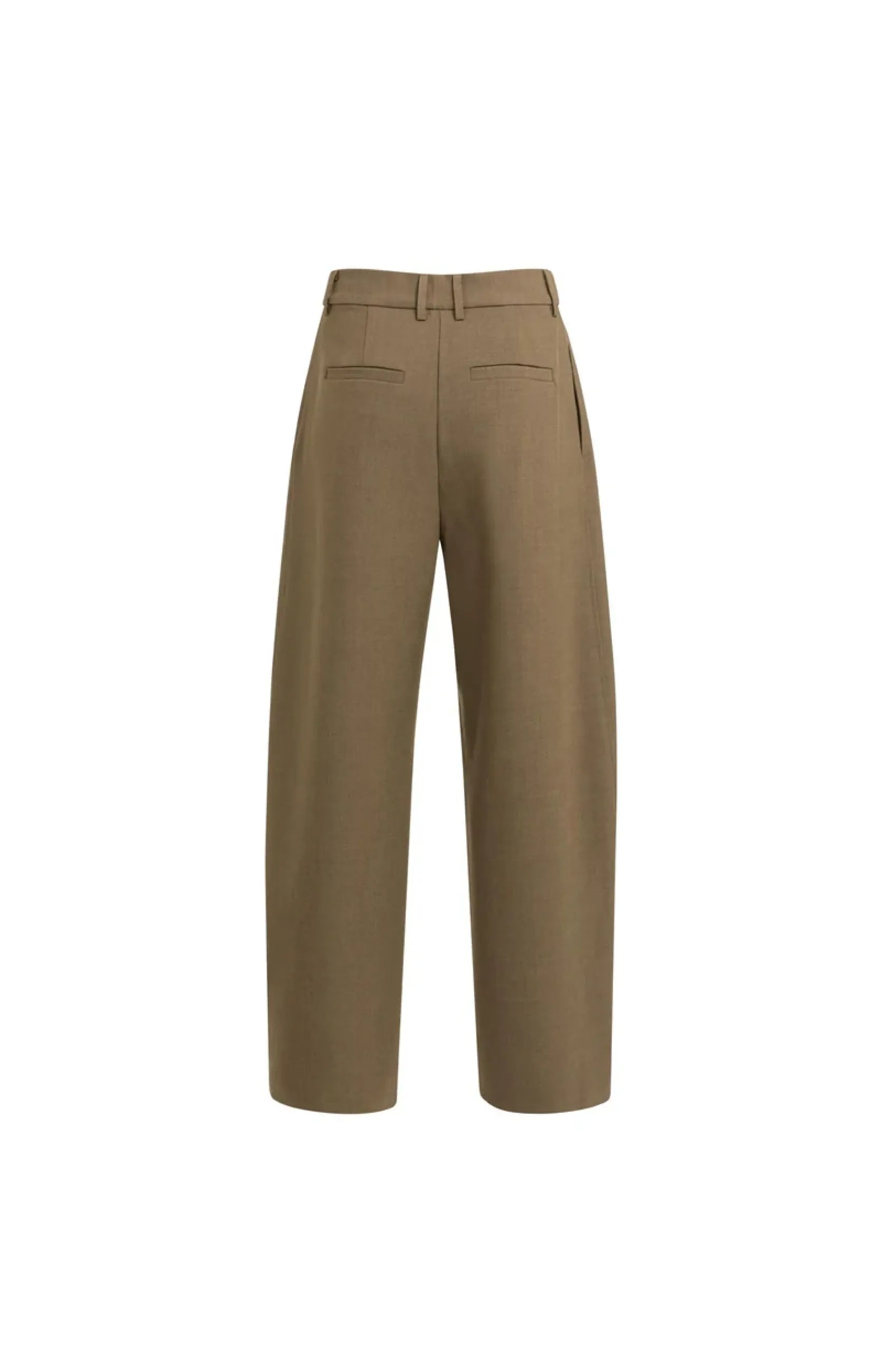 Gewebte Barrel-Leg-Hose mit Zierfalte