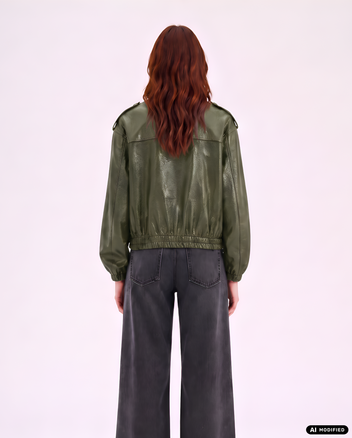 Kunstlederjacke mit Reverskragen