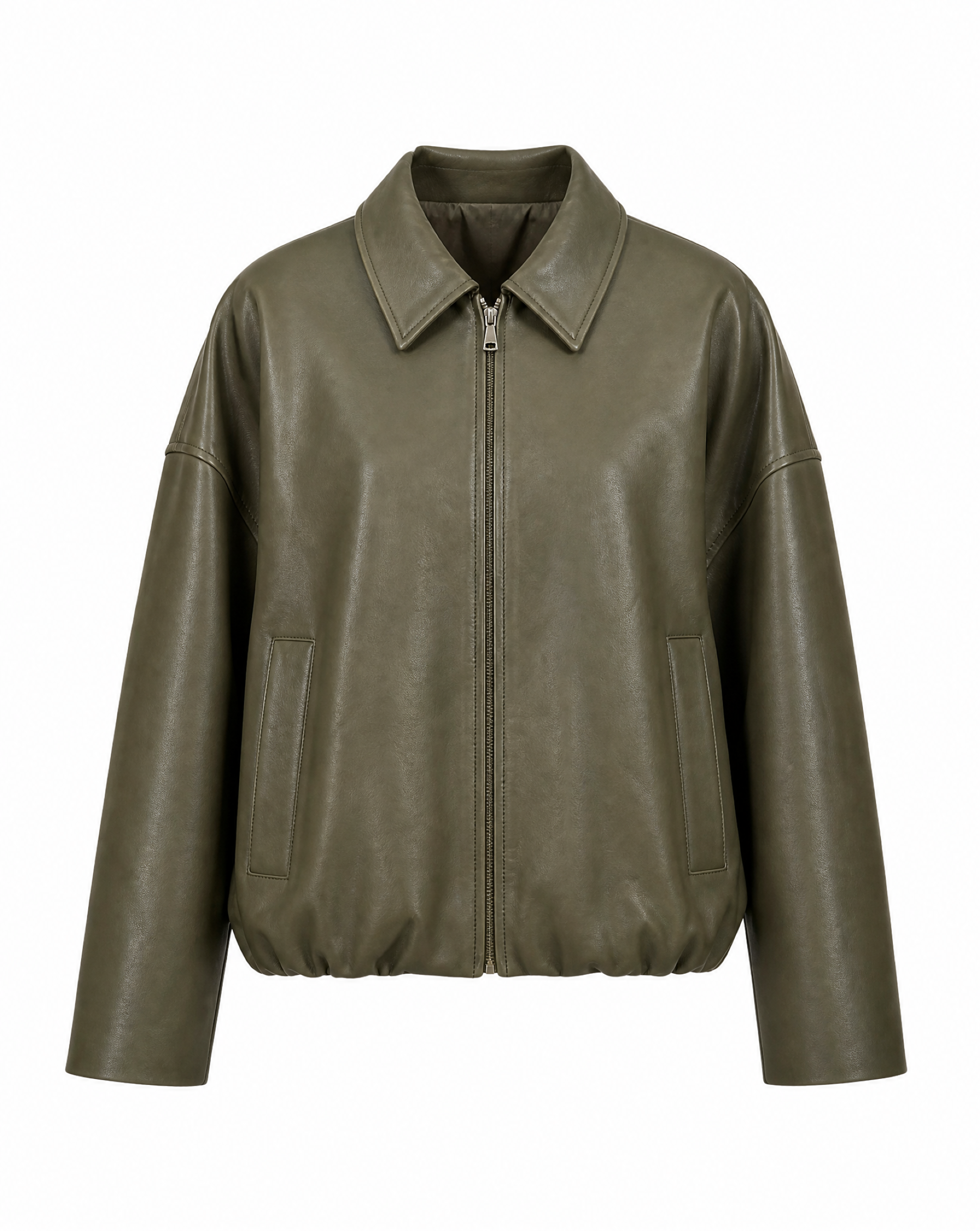 Kunstlederjacke mit Kentkragen