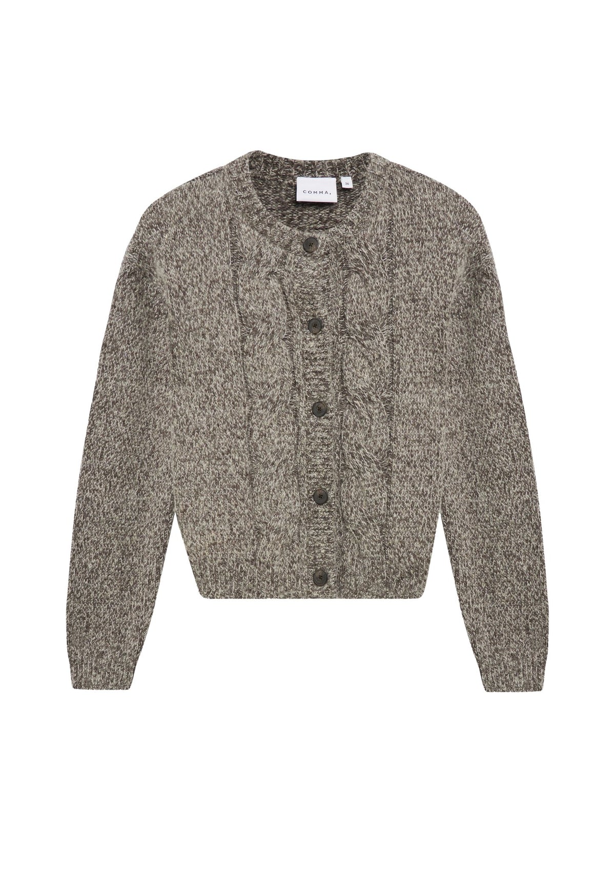 Strickjacke mit Zopfmuster
