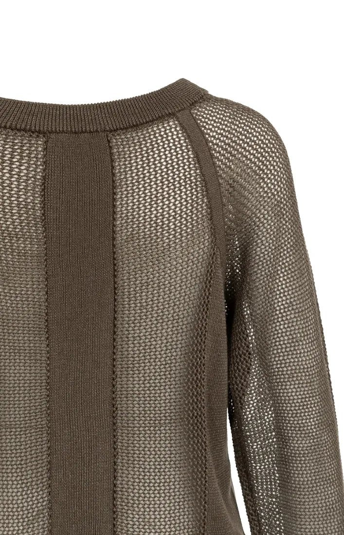 Strickpullover in Netzoptik mit Raglanärmeln