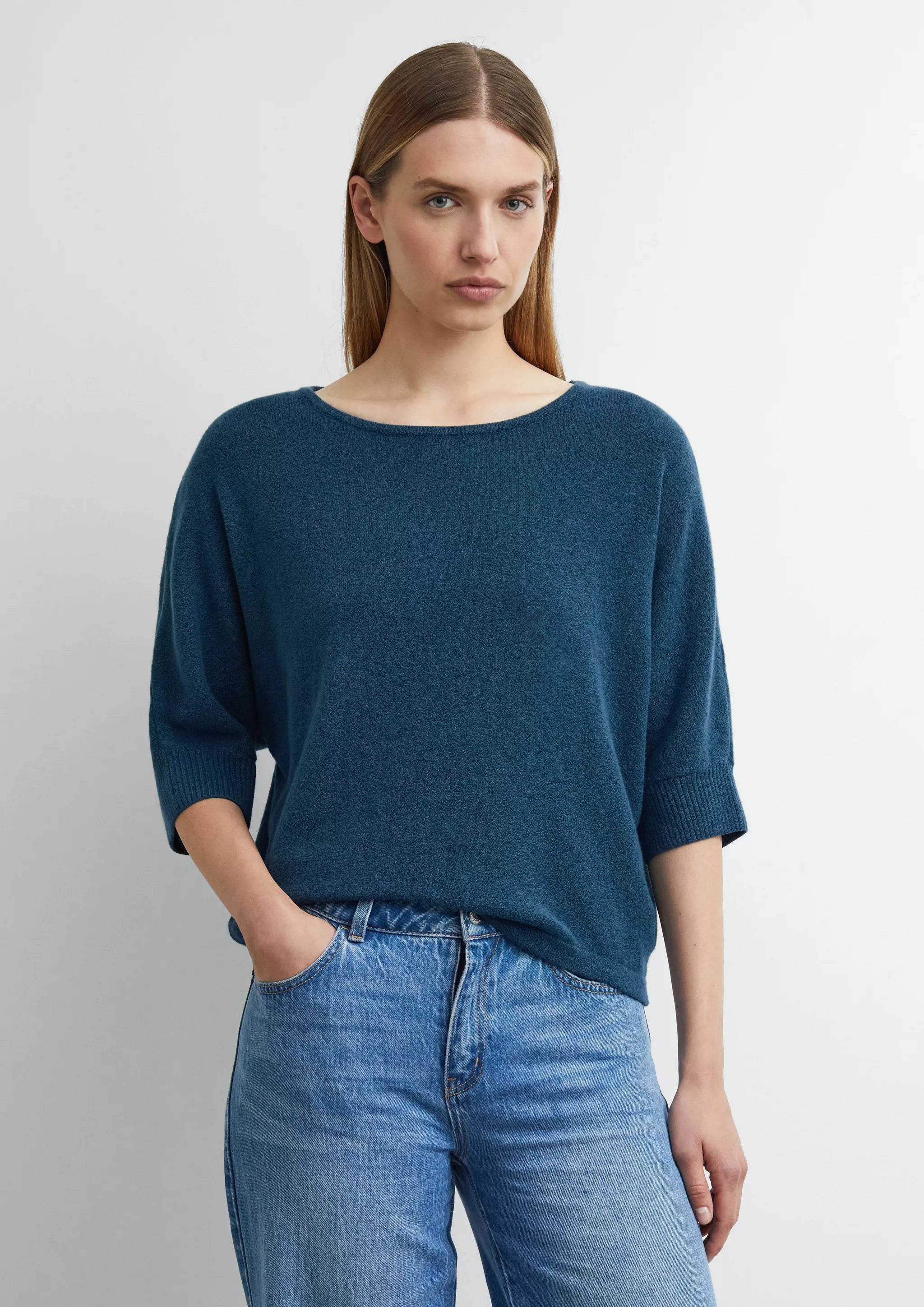 Strickpullover mit U-Bootausschnitt