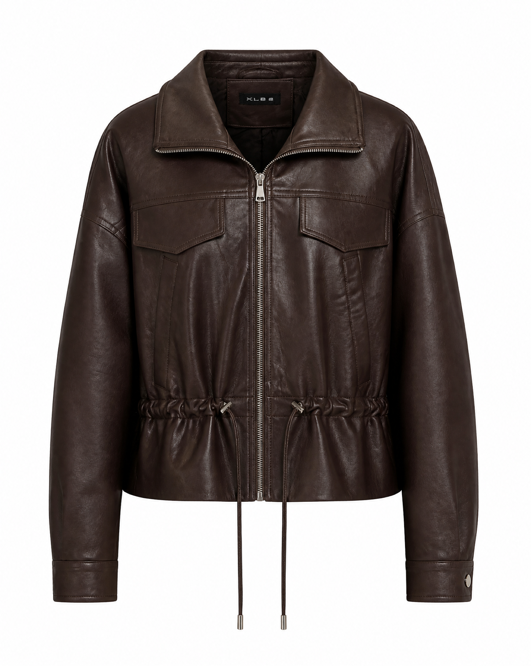 Kunstlederjacke mit Bindeschlaufen