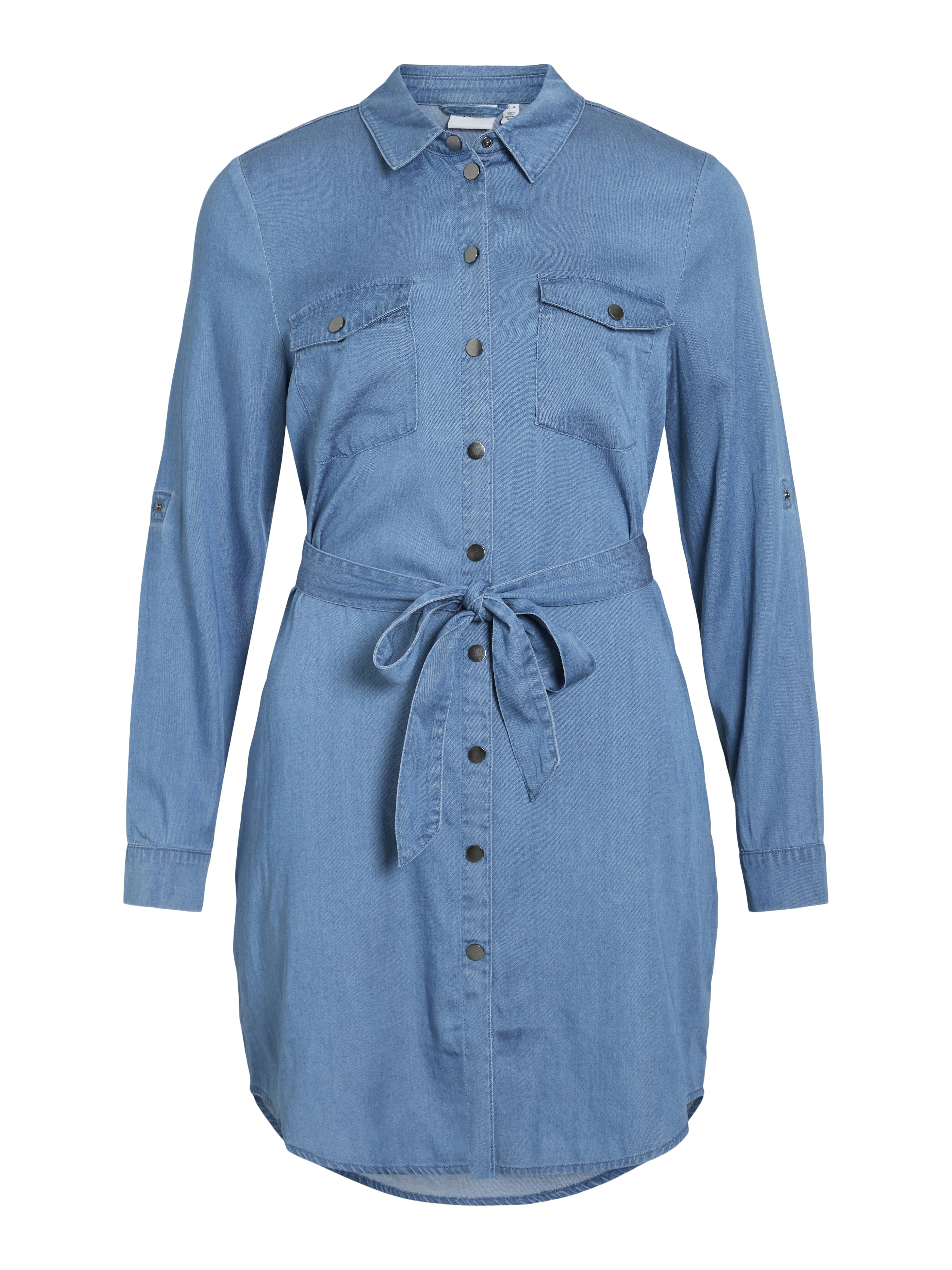 VILA Kleider Medium Blue Denim