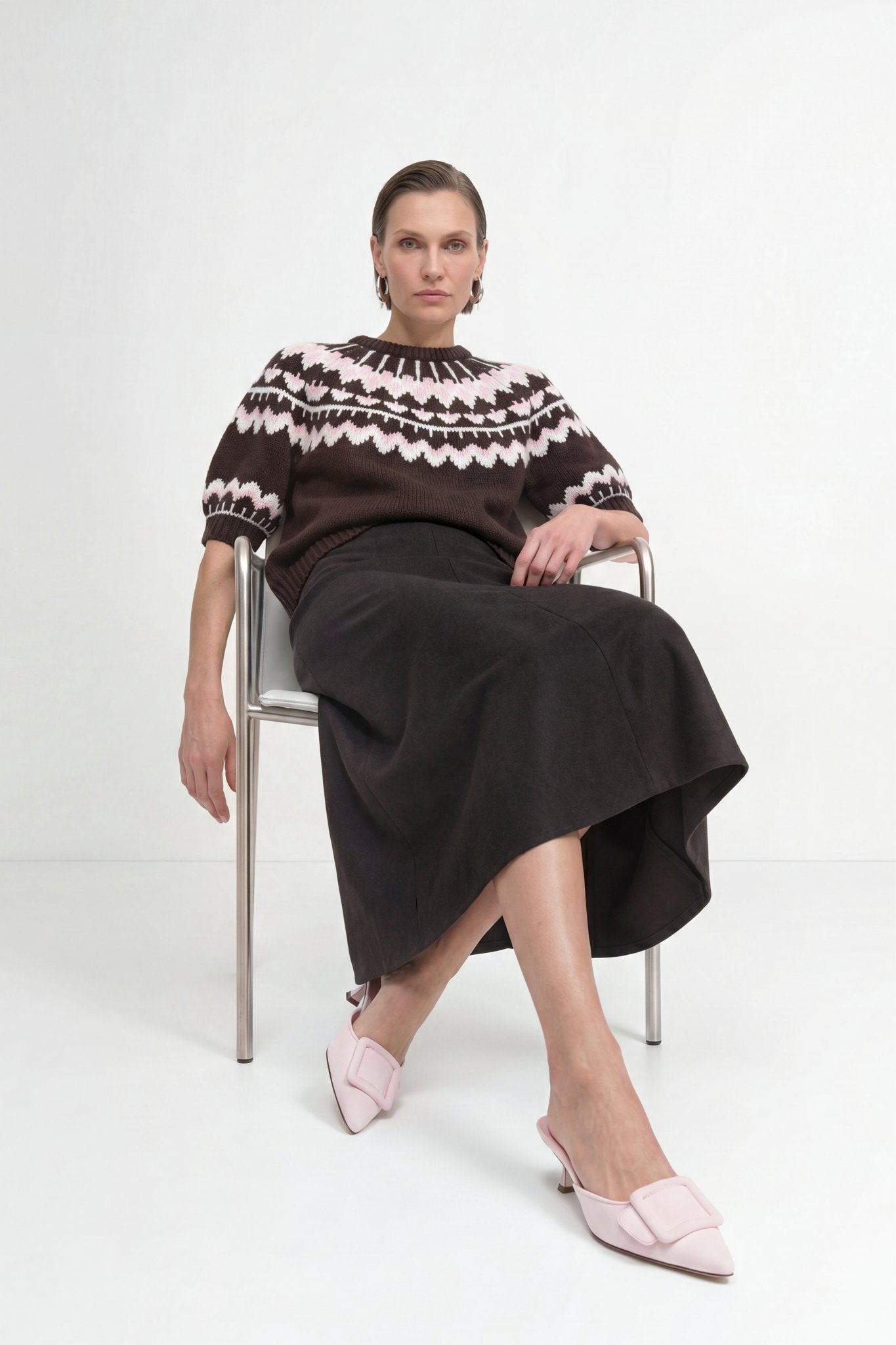 Strickpullover mit Abstraktem-Muster