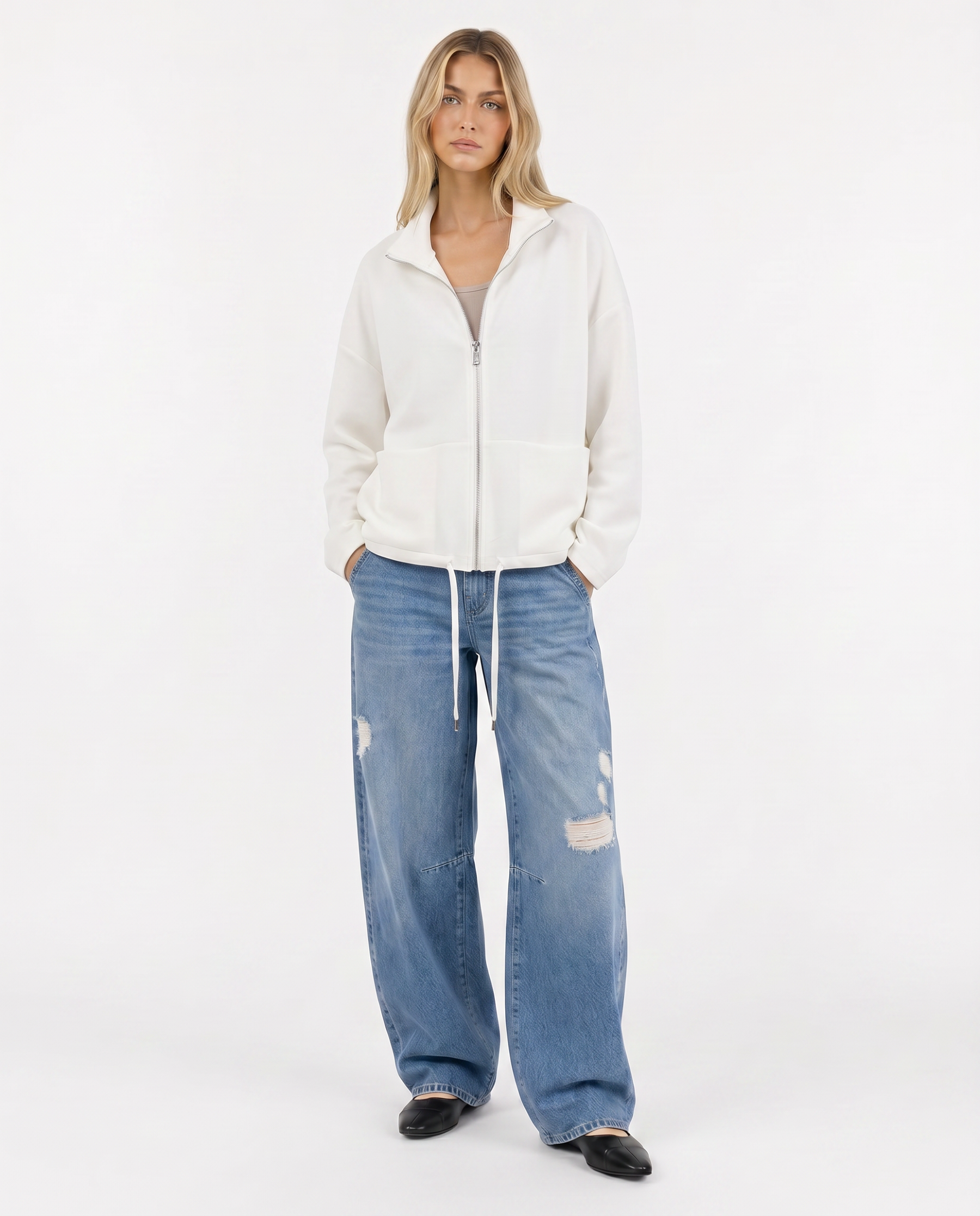 Sweatjacke mit Stehkragen