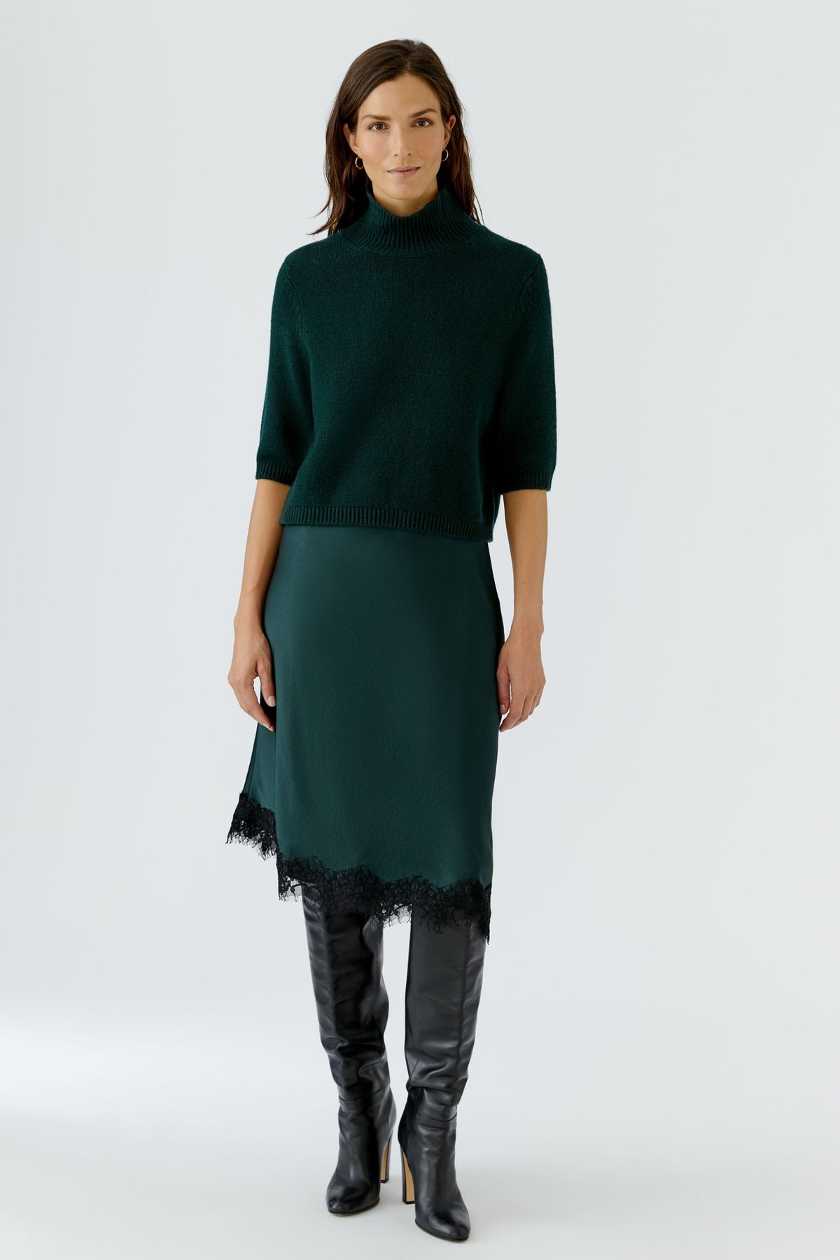 Strickpullover mit Stehkragen