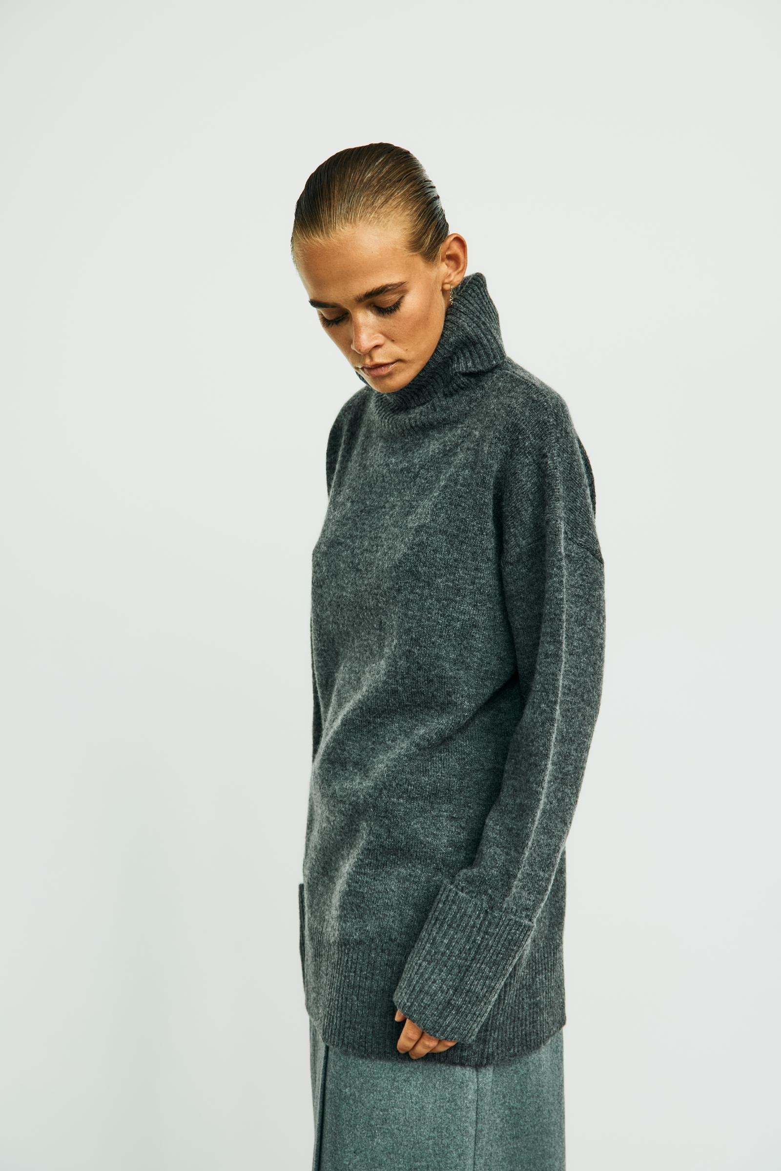 WithBlack Strickpullover Mid Grey Melange