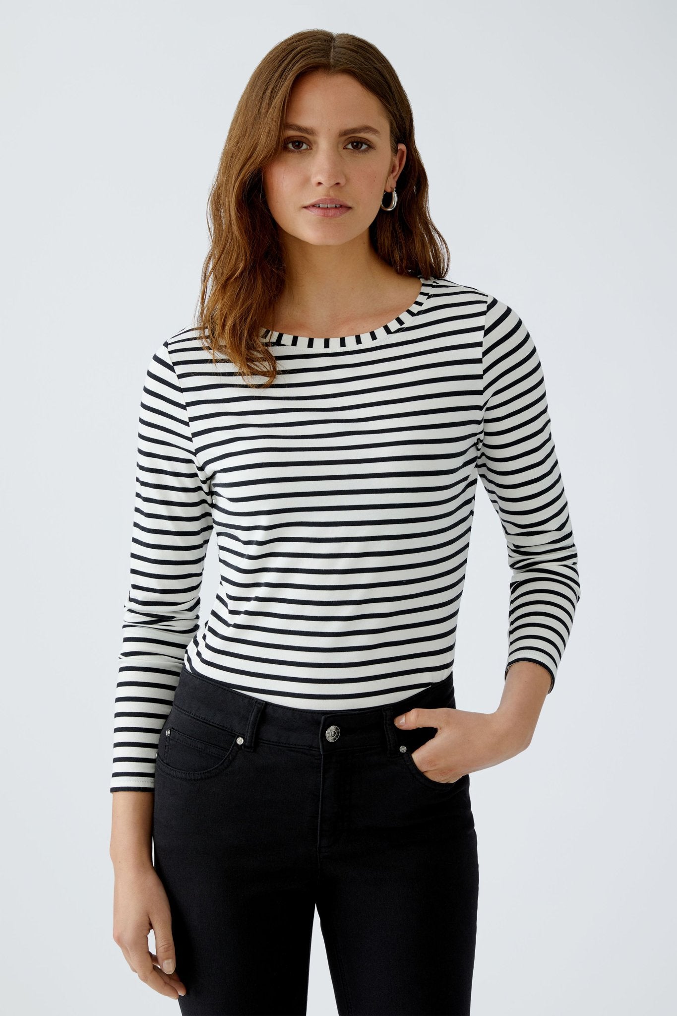 Oui Longsleeve Black Offwhite