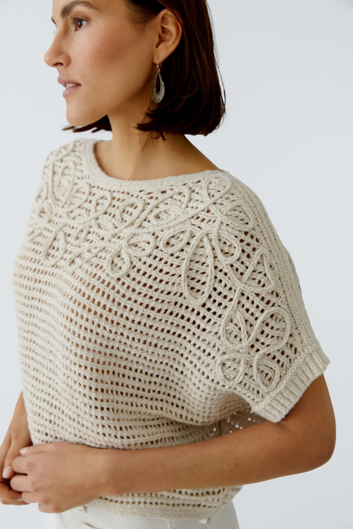 Oui Strickpullover Biscuit