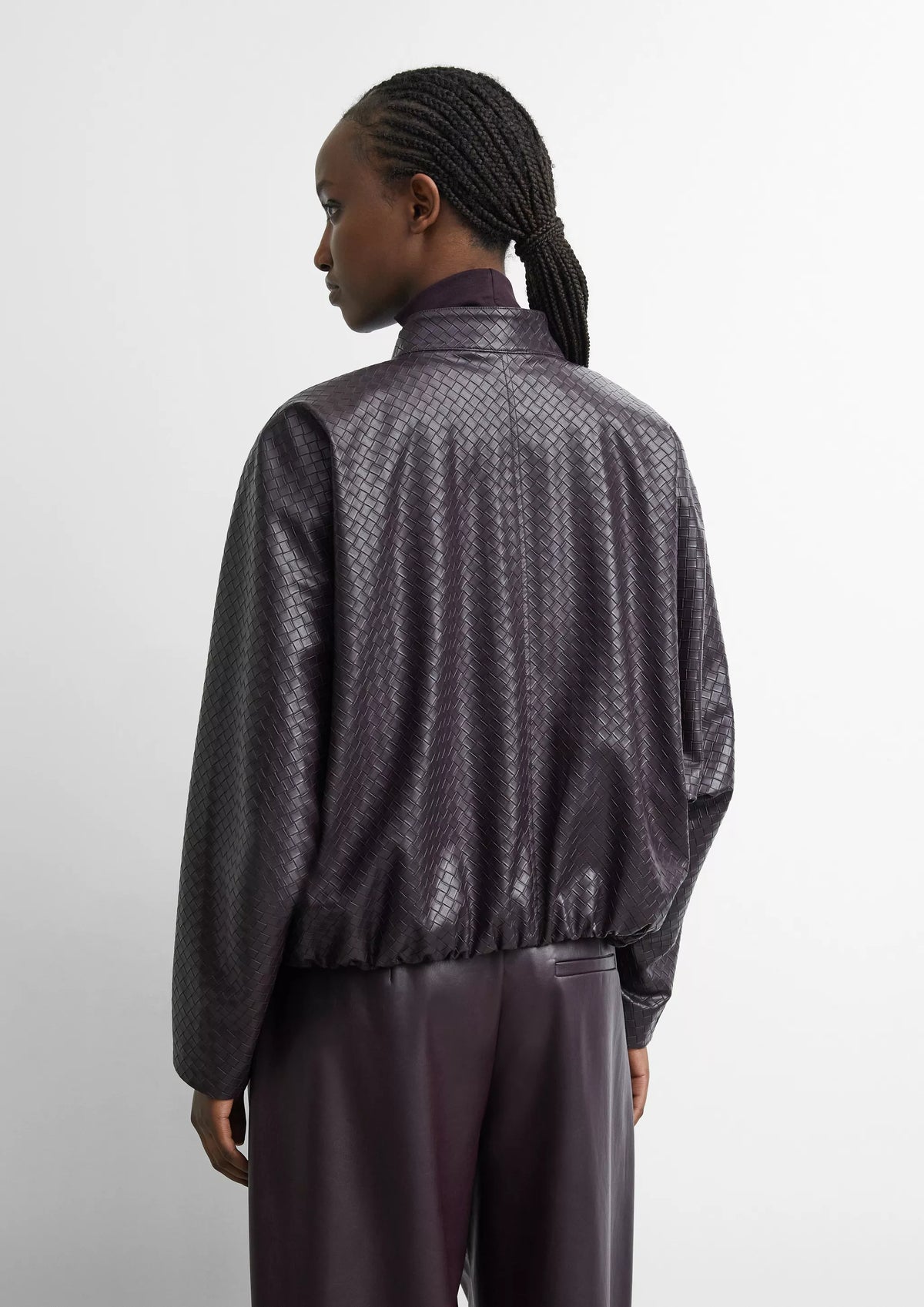 Lederimitatjacke mit Ballonsaum