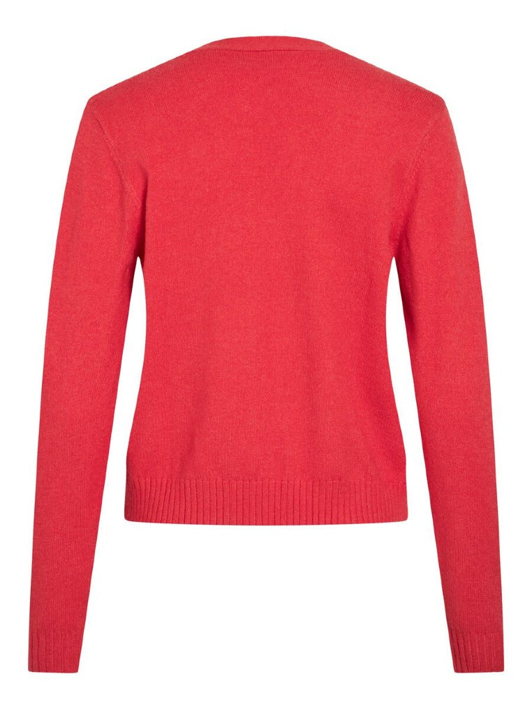 VILA Strickjacken Hibiscus/Dark Melange