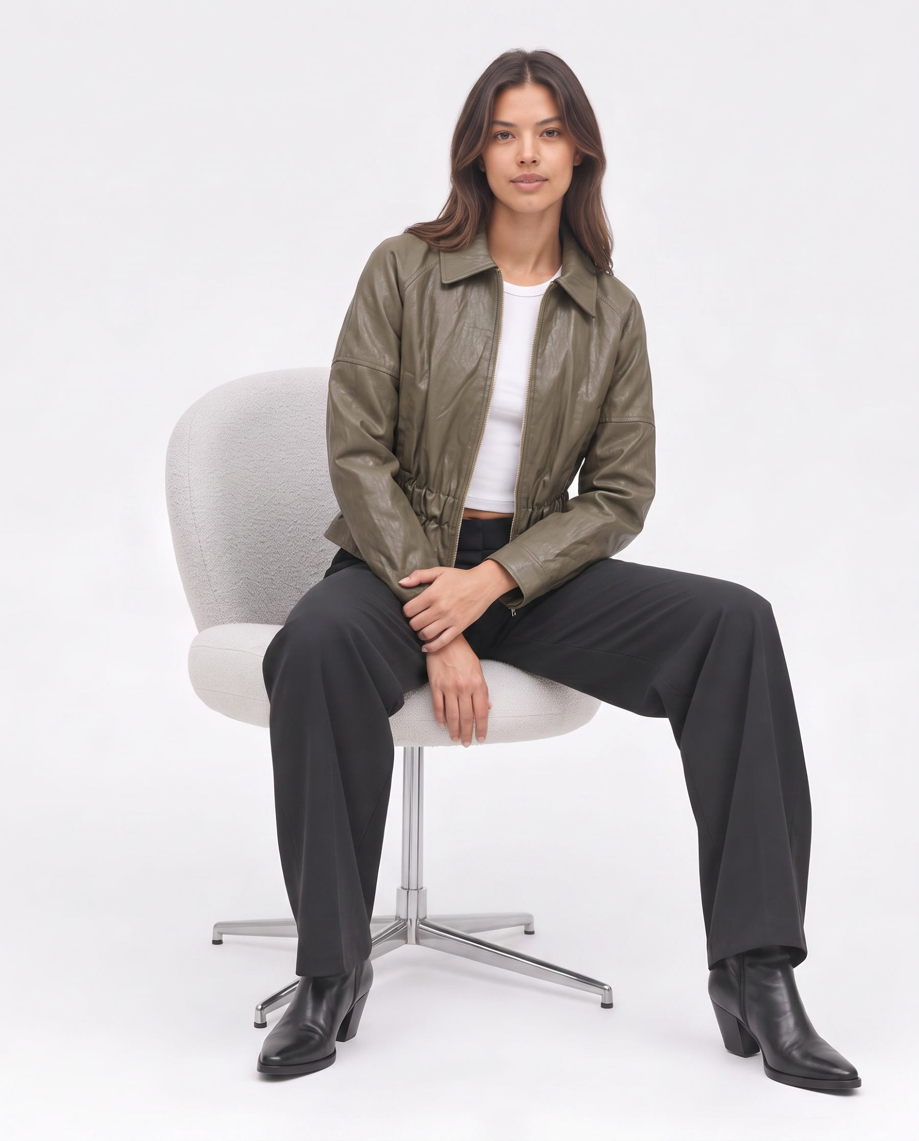 Goose Flash Lederjacken Grau